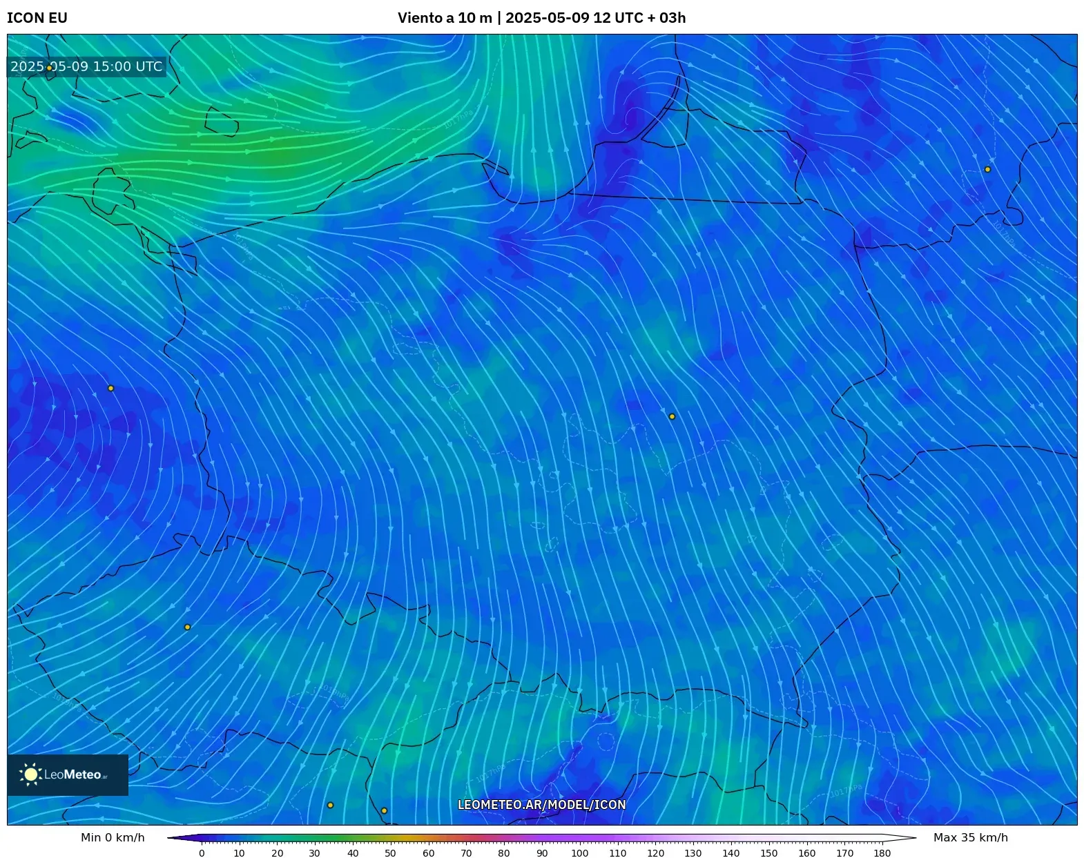 ICON - Polonia, Viento a 10 m ICON - Polonia, Viento a 10 m
