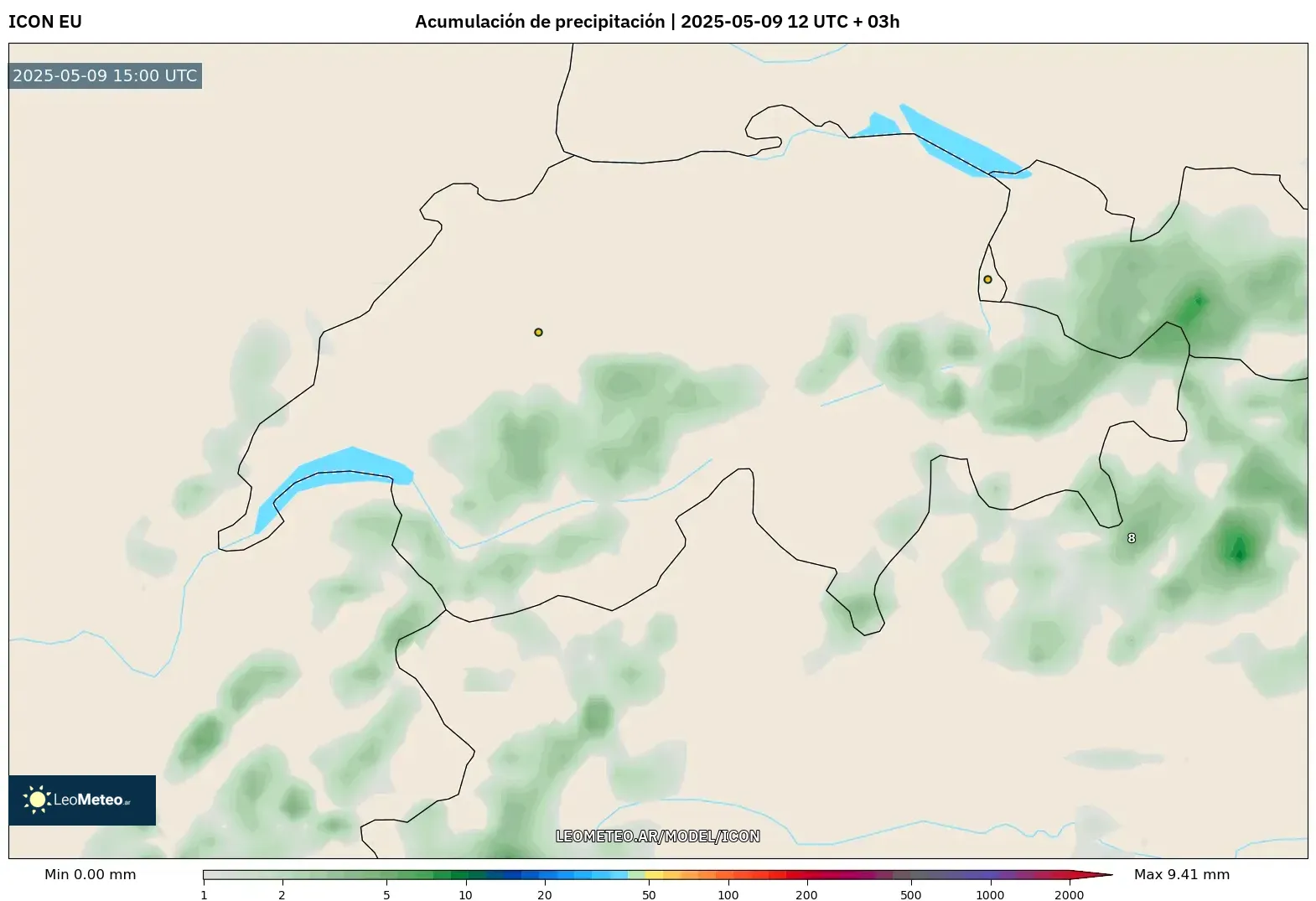 ICON - Suiza, Acumulación de precipitación ICON - Suiza, Acumulación de precipitación