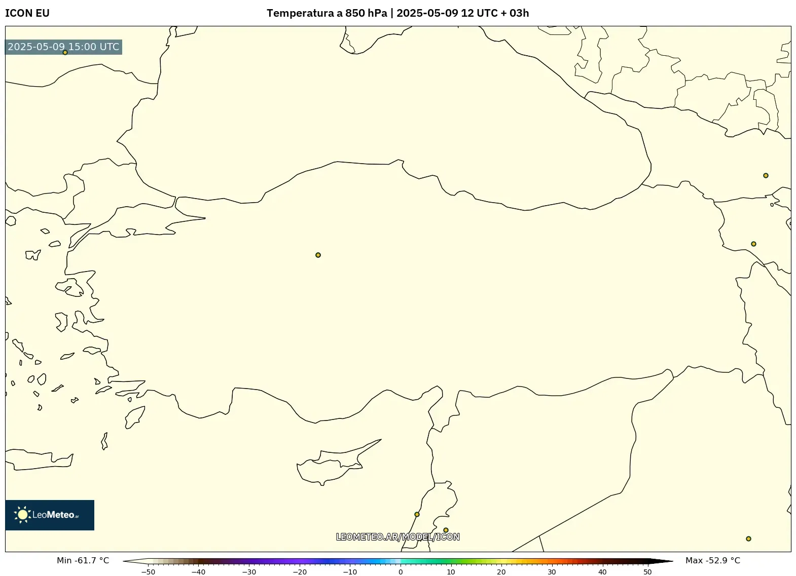 ICON - Turquía, Temperatura a 850 hPa ICON - Turquía, Temperatura a 850 hPa