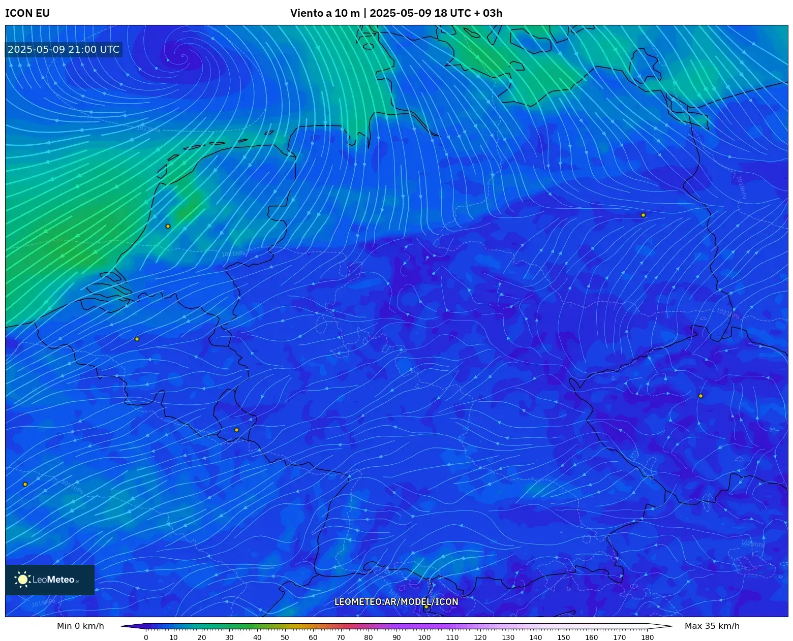 ICON - Alemania, Viento a 10 m ICON - Alemania, Viento a 10 m