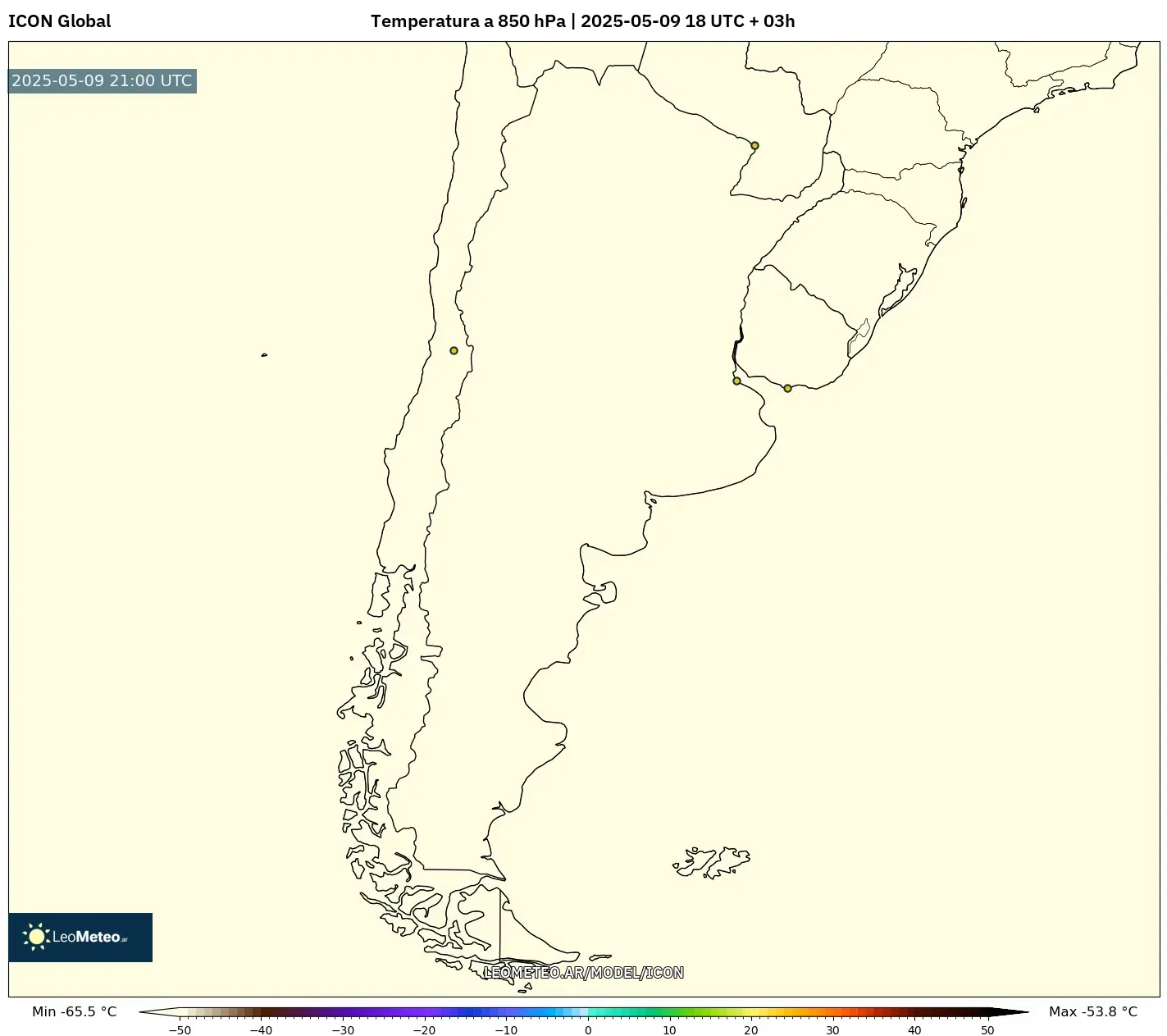 ICON - Argentina, Temperatura a 850 hPa ICON - Argentina, Temperatura a 850 hPa