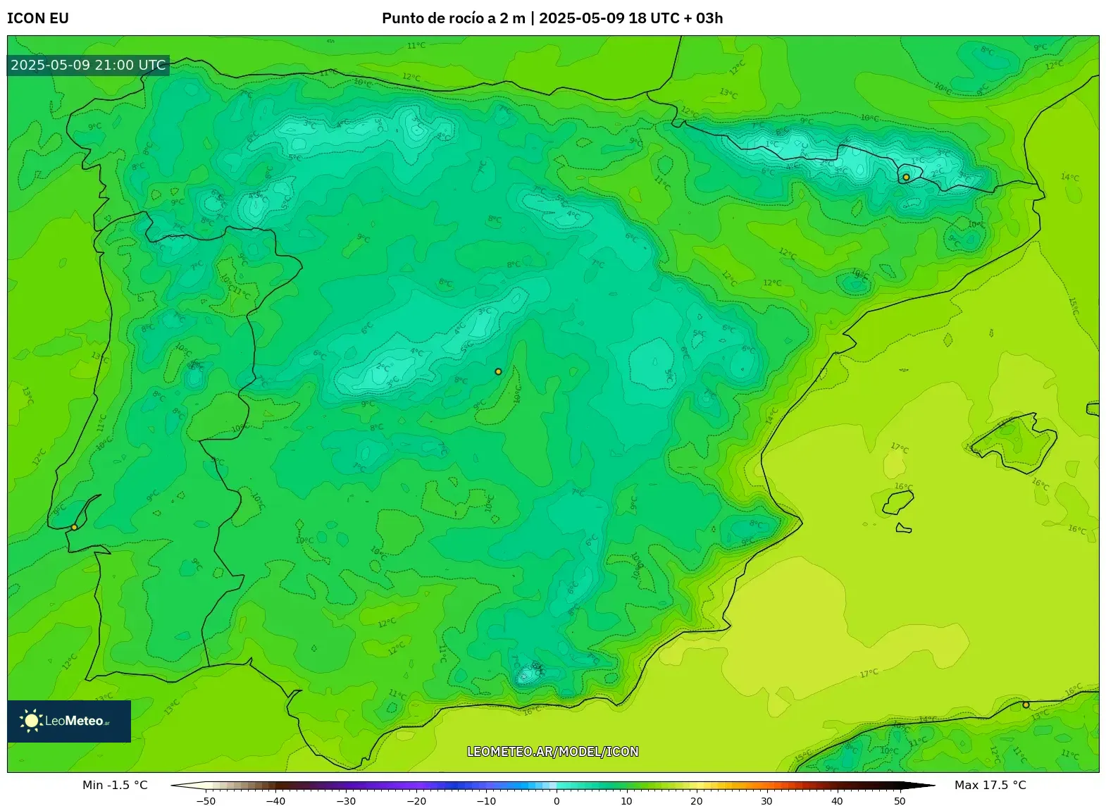 ICON - España, Punto de rocío a 2 m ICON - España, Punto de rocío a 2 m