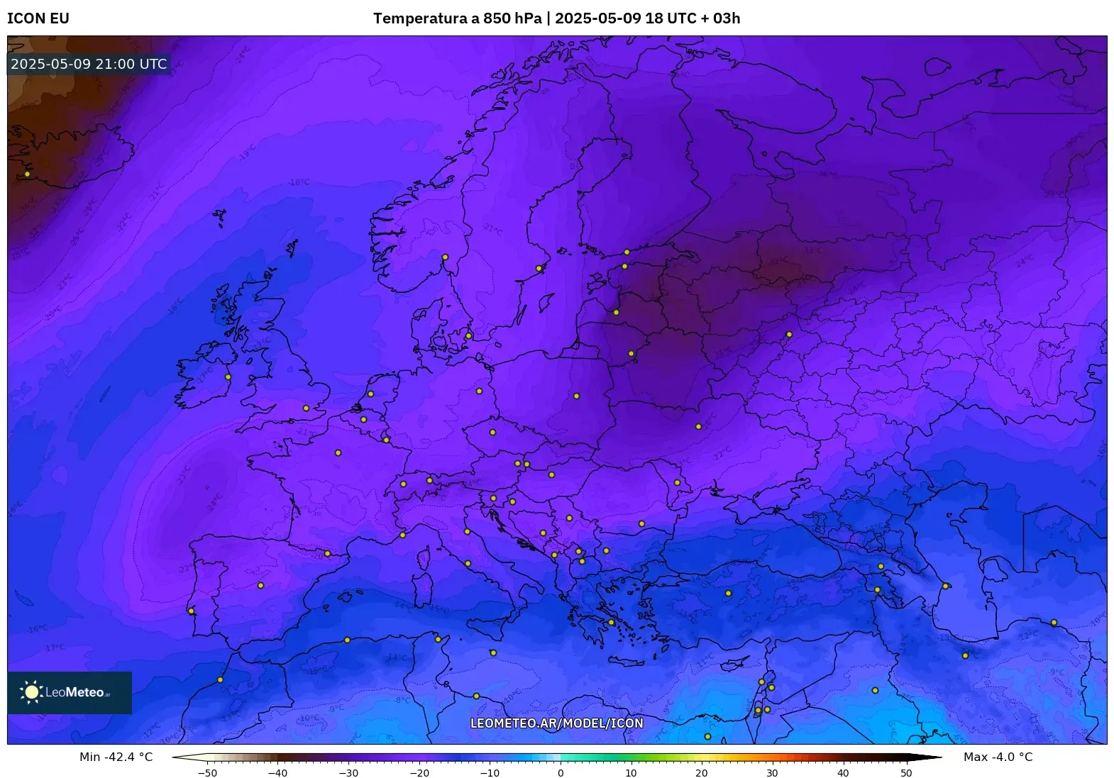 ICON - Europa, Temperatura a 850 hPa