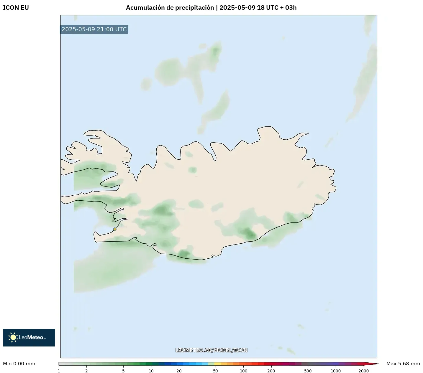 ICON - Islandia, Acumulación de precipitación ICON - Islandia, Acumulación de precipitación