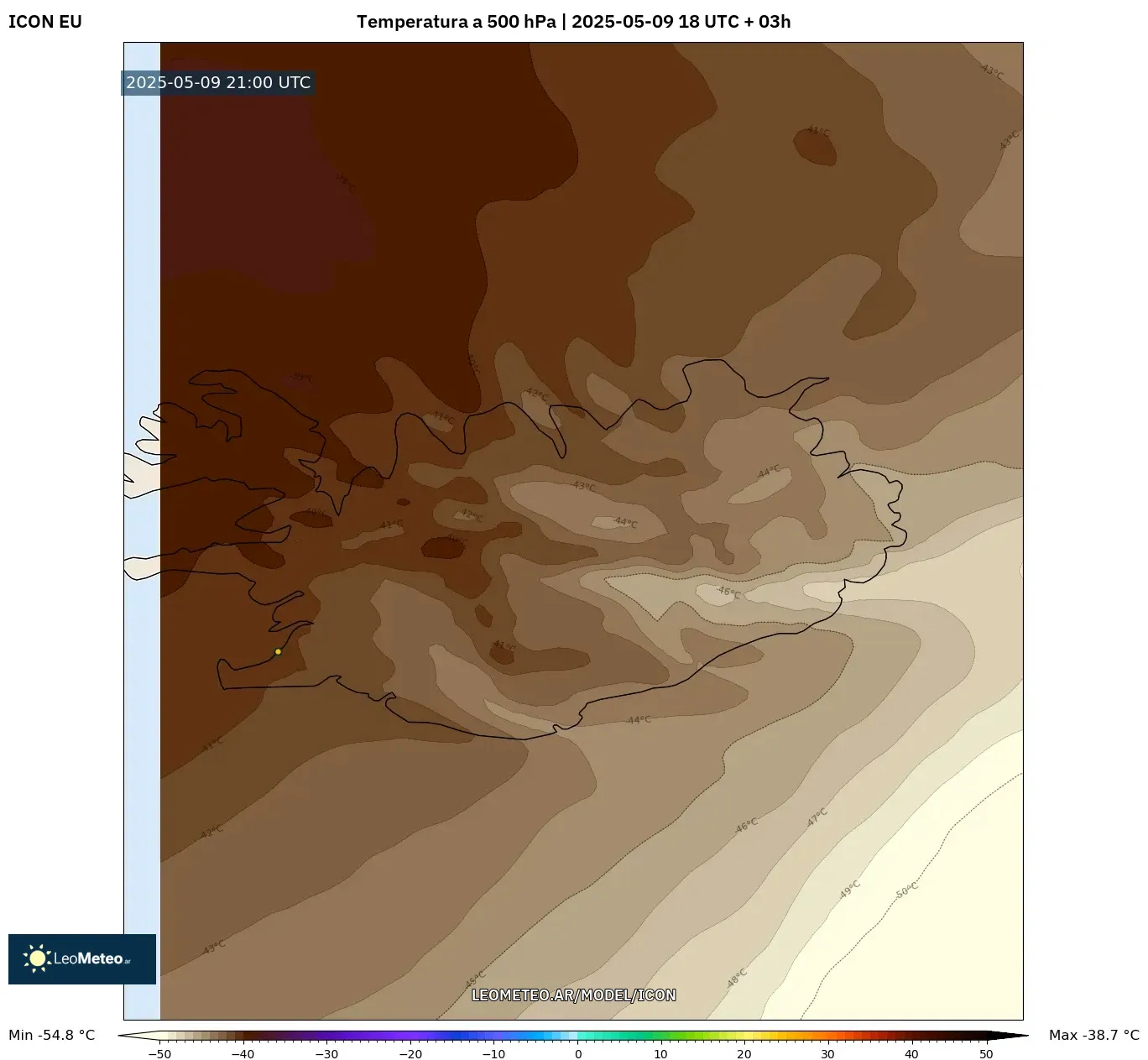 ICON - Islandia, Temperatura a 500 hPa ICON - Islandia, Temperatura a 500 hPa
