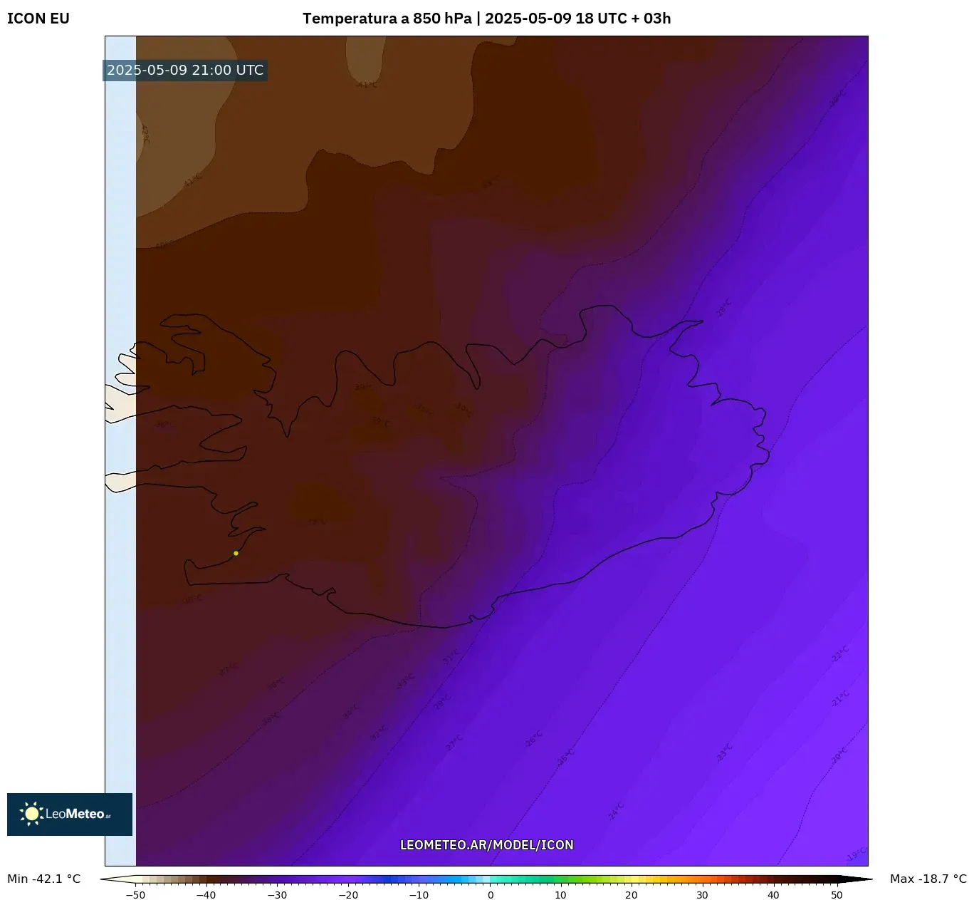 ICON - Islandia, Temperatura a 850 hPa ICON - Islandia, Temperatura a 850 hPa