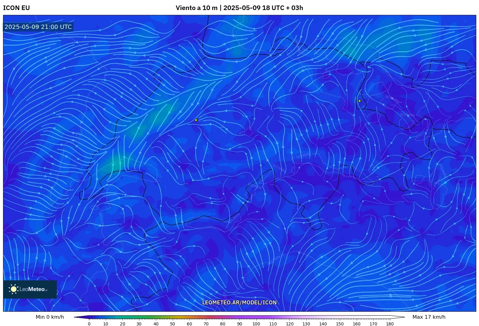 ICON - Suiza, Viento a 10 m ICON - Suiza, Viento a 10 m