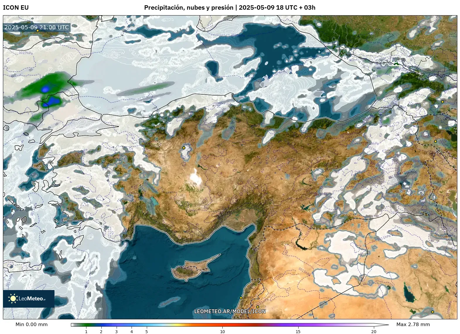 ICON - Turquía, Precipitación, nubes y presión ICON - Turquía, Precipitación, nubes y presión