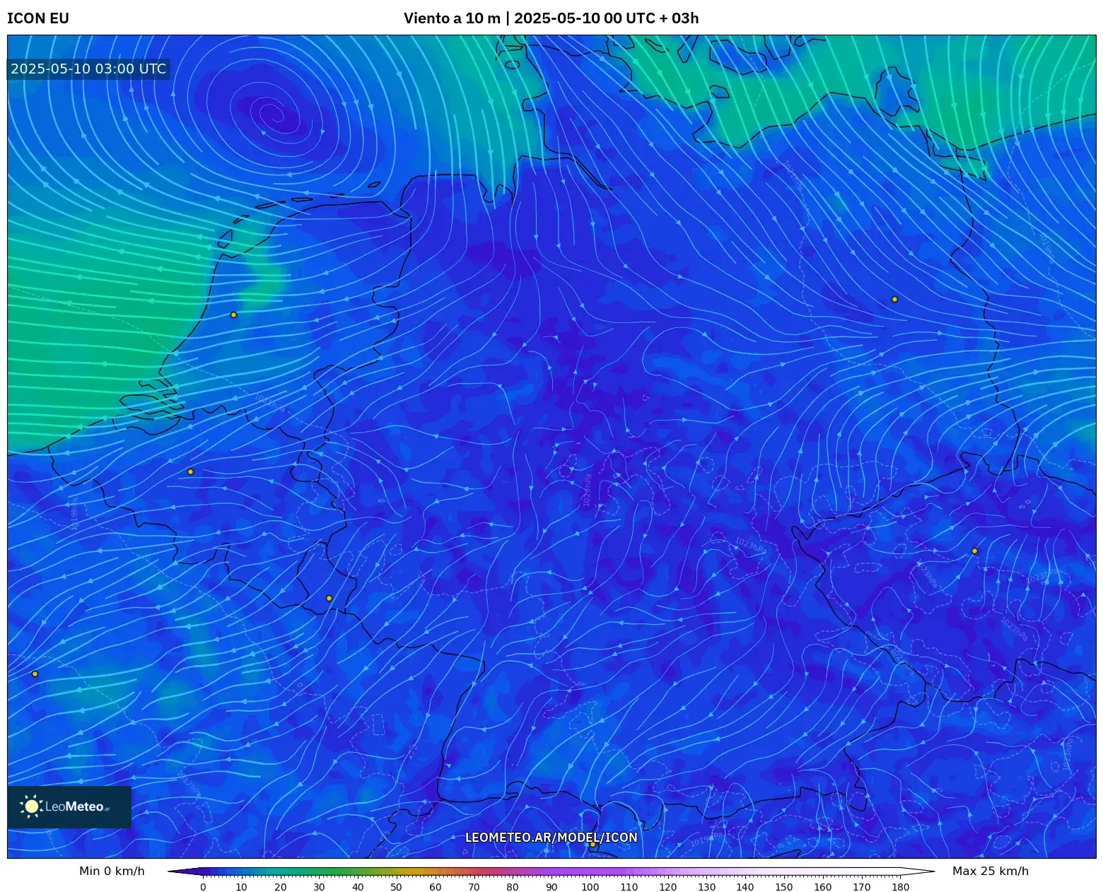 ICON - Alemania, Viento a 10 m ICON - Alemania, Viento a 10 m