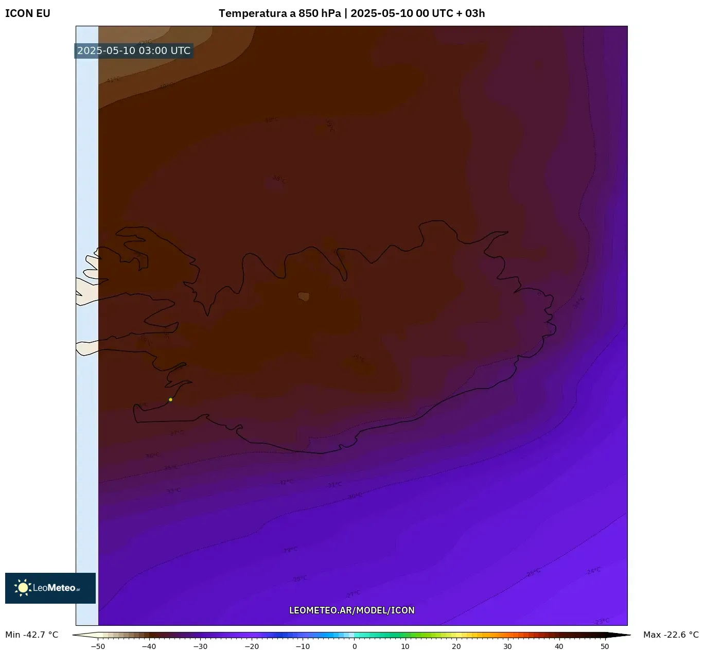 ICON - Islandia, Temperatura a 850 hPa ICON - Islandia, Temperatura a 850 hPa