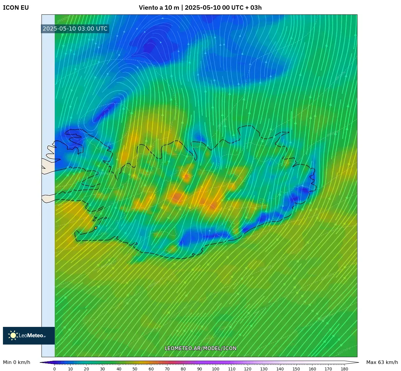 ICON - Islandia, Viento a 10 m ICON - Islandia, Viento a 10 m