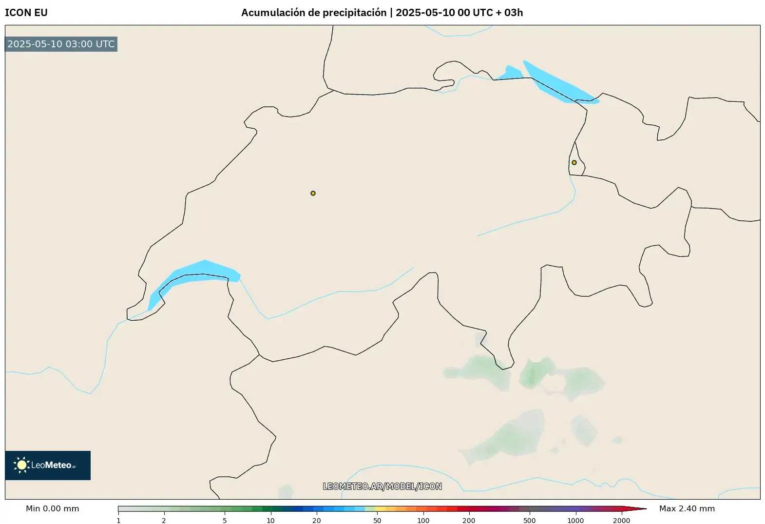 ICON - Suiza, Acumulación de precipitación ICON - Suiza, Acumulación de precipitación