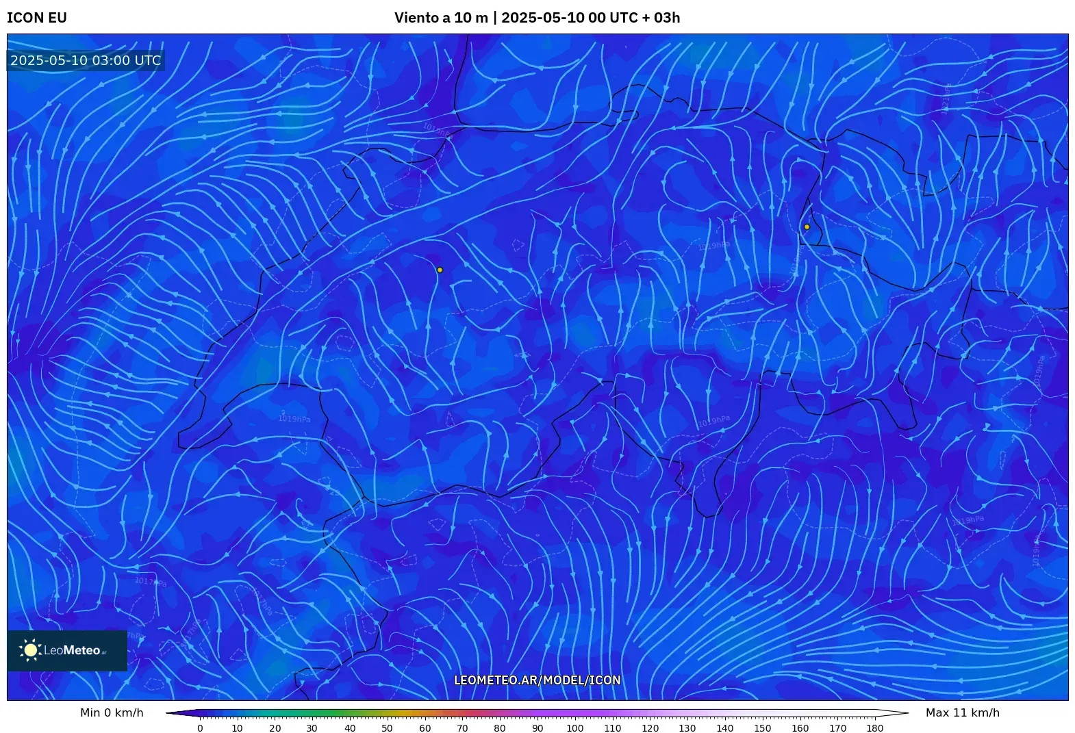 ICON - Suiza, Viento a 10 m ICON - Suiza, Viento a 10 m