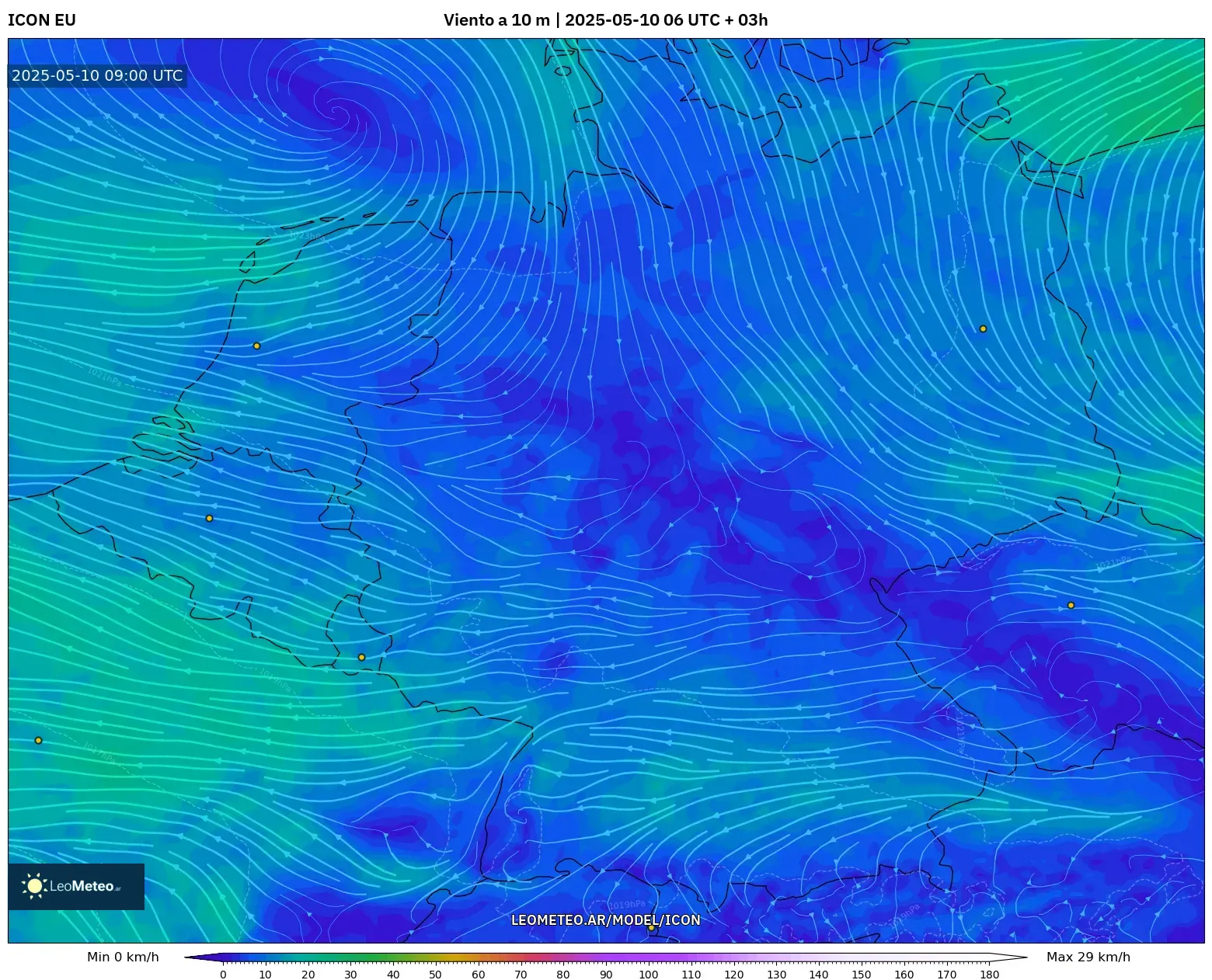 ICON - Alemania, Viento a 10 m ICON - Alemania, Viento a 10 m