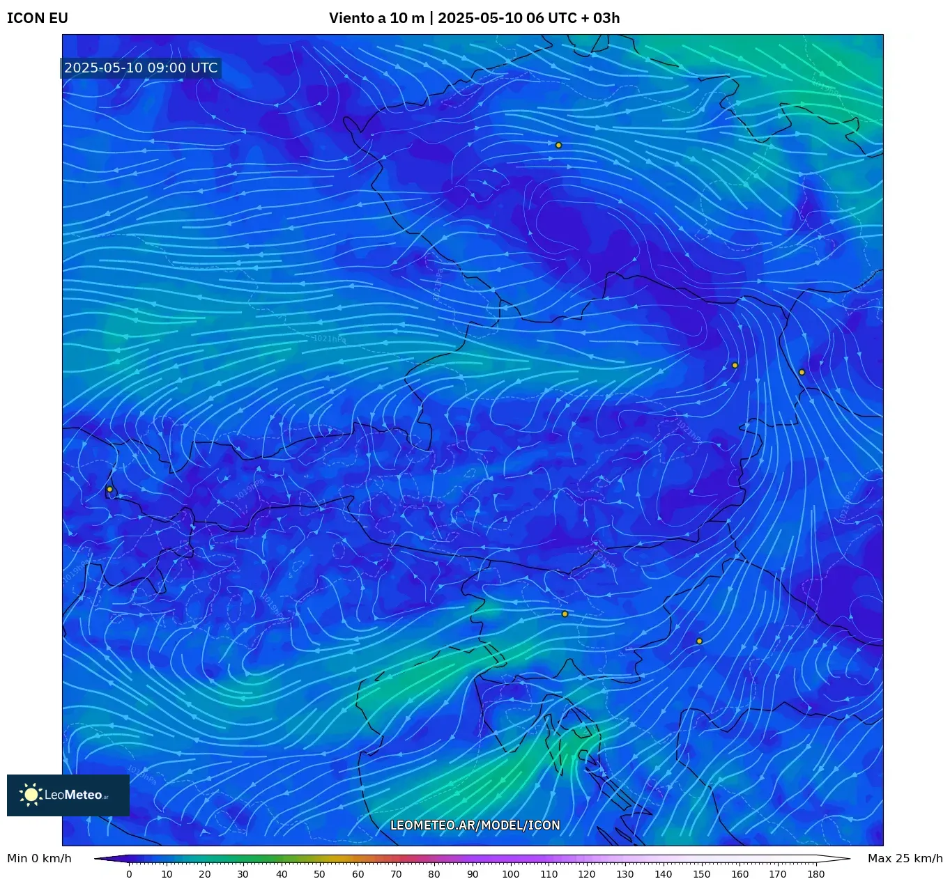 ICON - Austria, Viento a 10 m ICON - Austria, Viento a 10 m