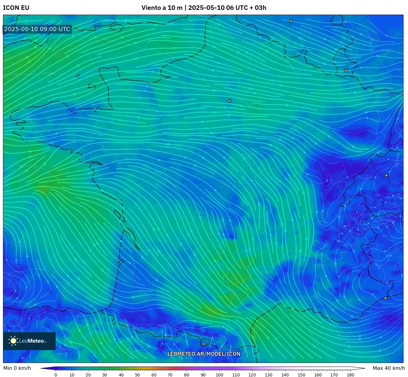 ICON - Francia, Viento a 10 m ICON - Francia, Viento a 10 m