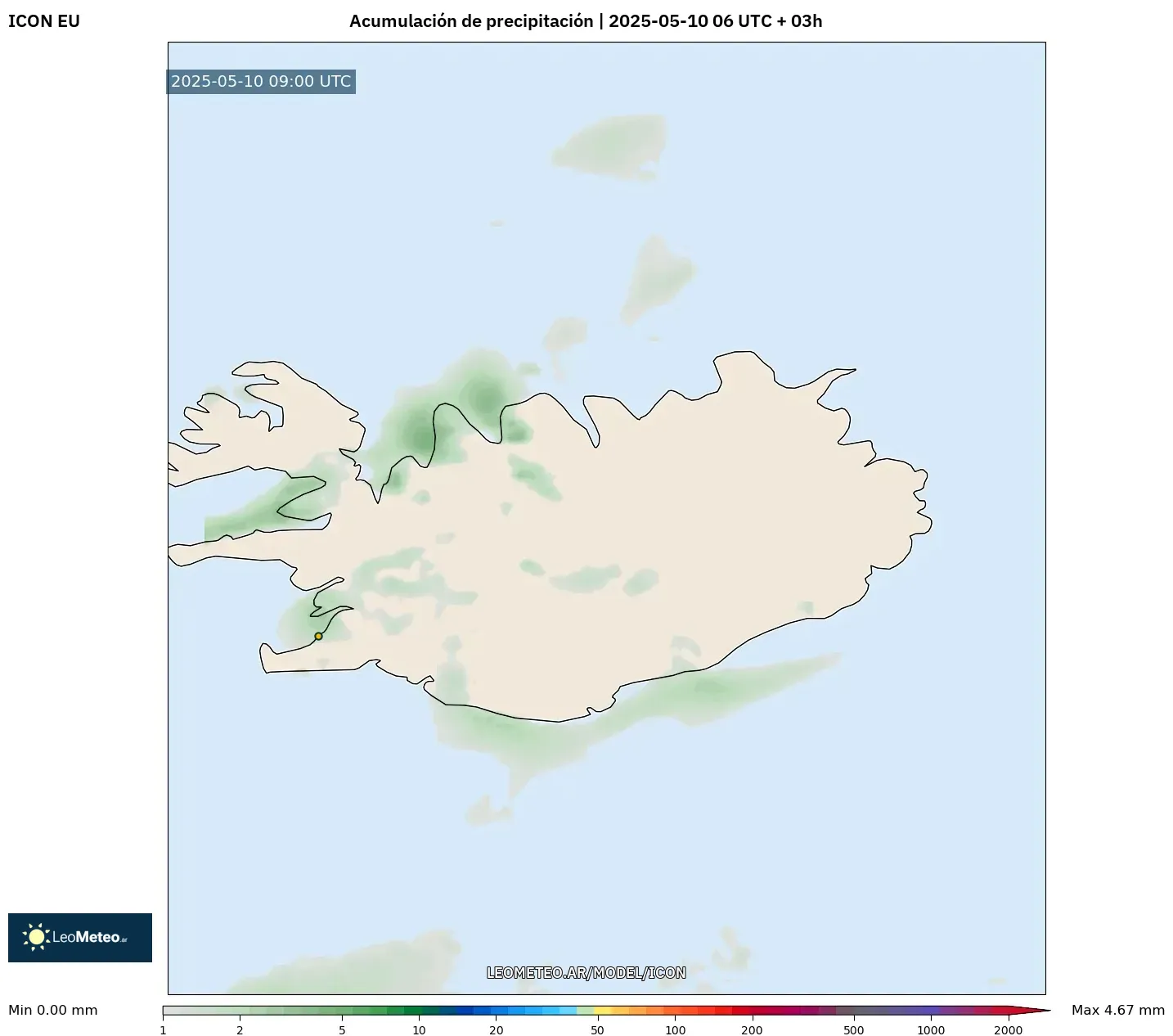 ICON - Islandia, Acumulación de precipitación ICON - Islandia, Acumulación de precipitación