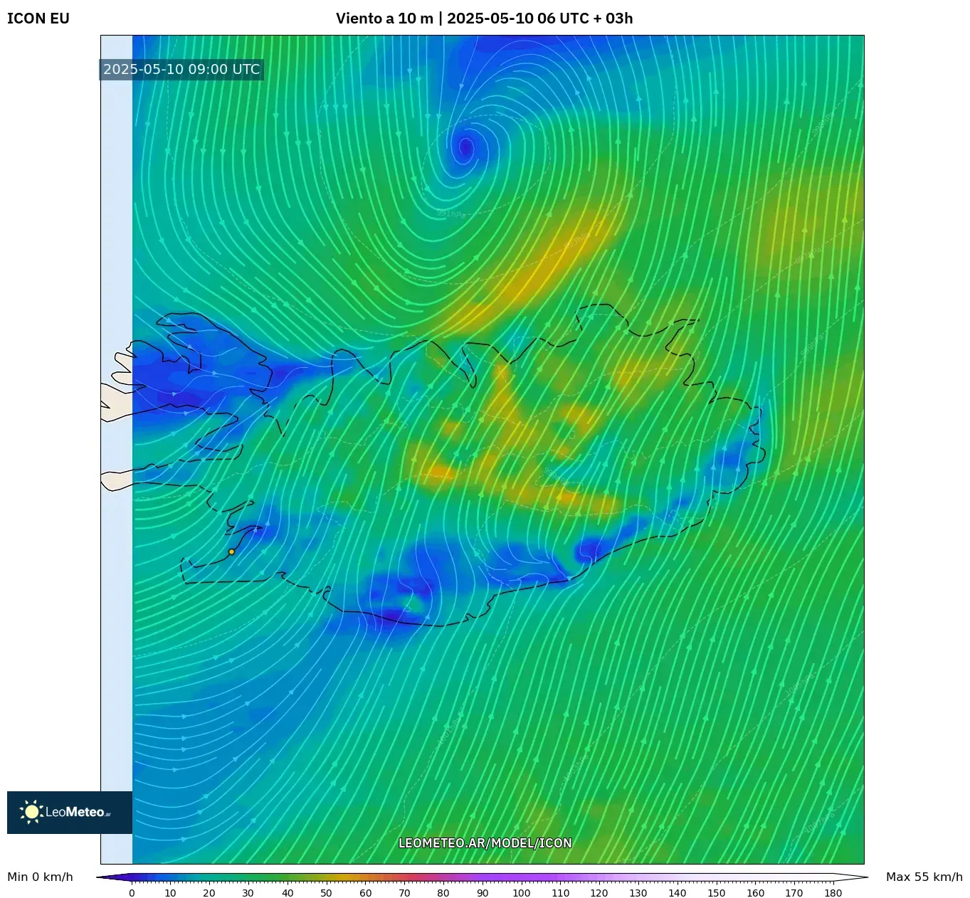 ICON - Islandia, Viento a 10 m ICON - Islandia, Viento a 10 m