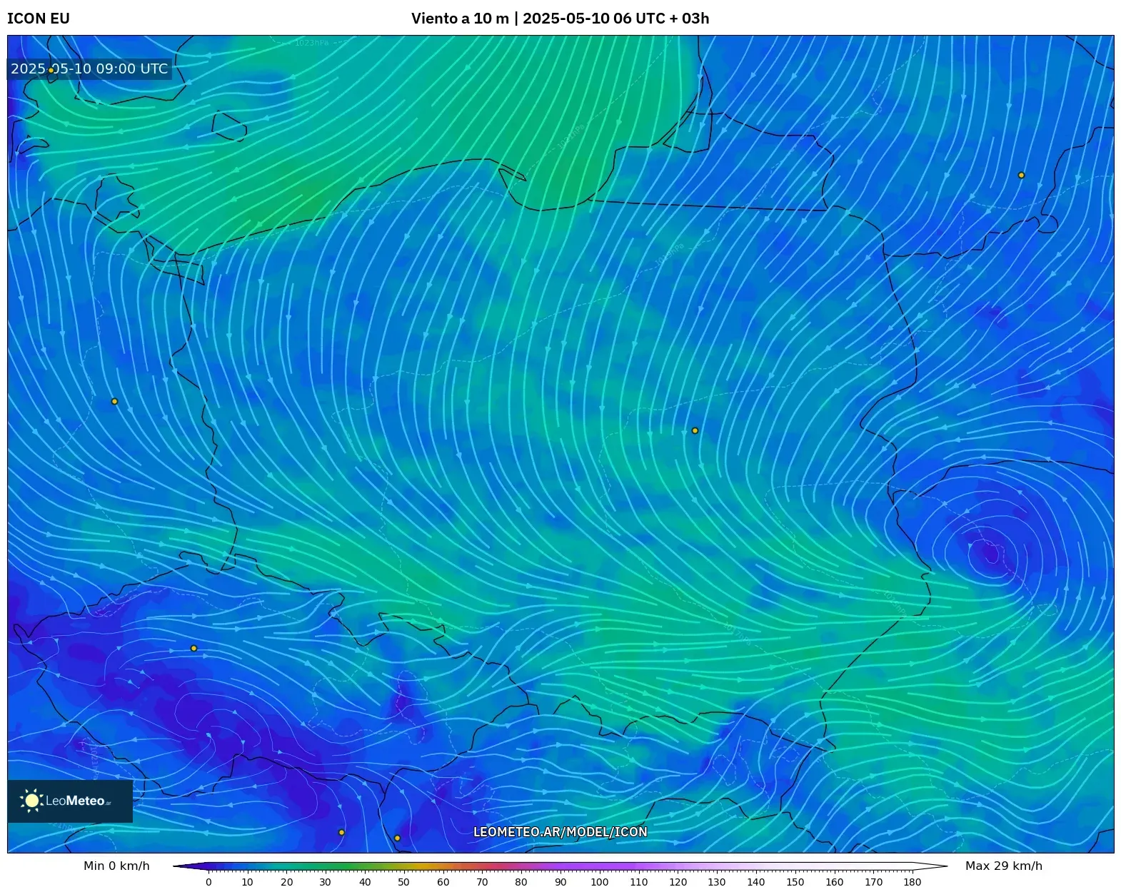 ICON - Polonia, Viento a 10 m ICON - Polonia, Viento a 10 m