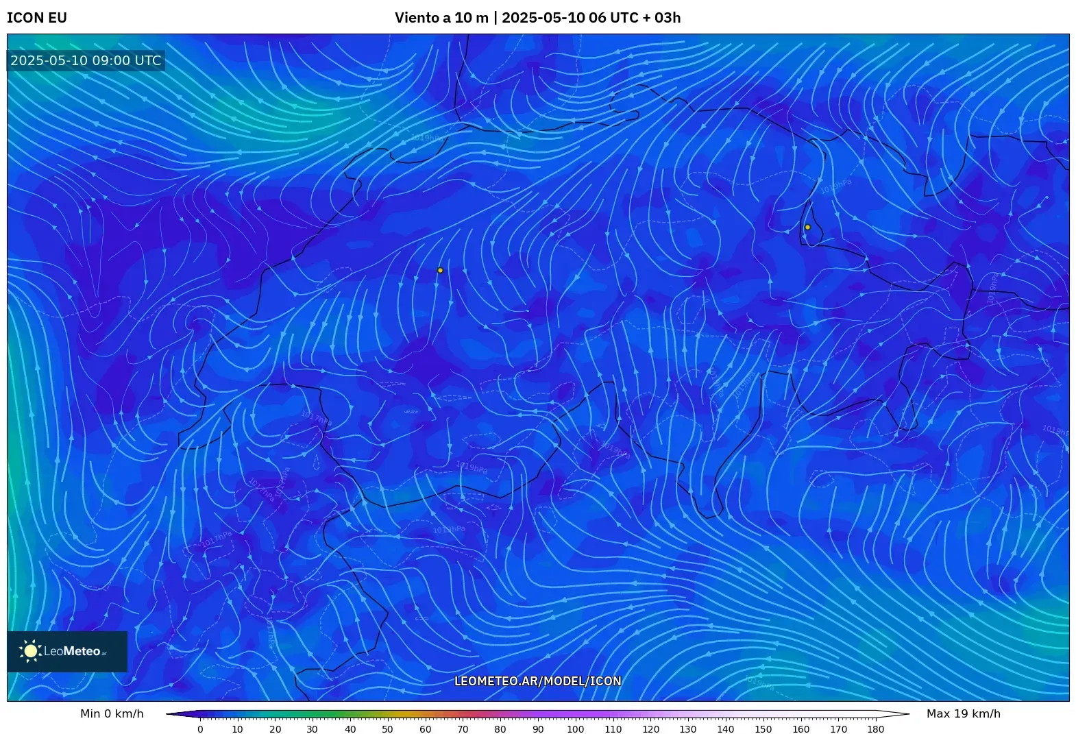 ICON - Suiza, Viento a 10 m ICON - Suiza, Viento a 10 m