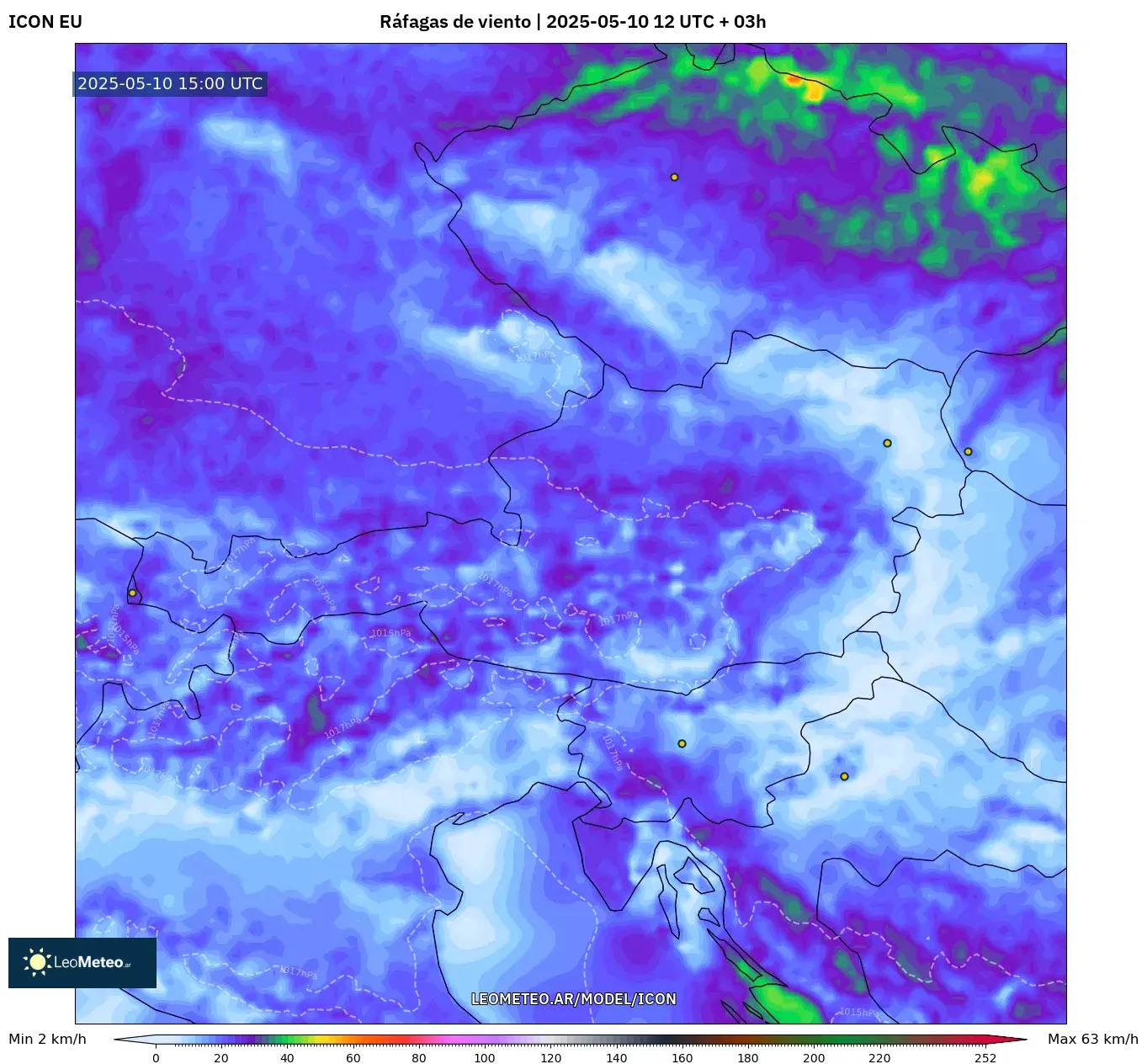 ICON - Austria, Ráfagas de viento ICON - Austria, Ráfagas de viento