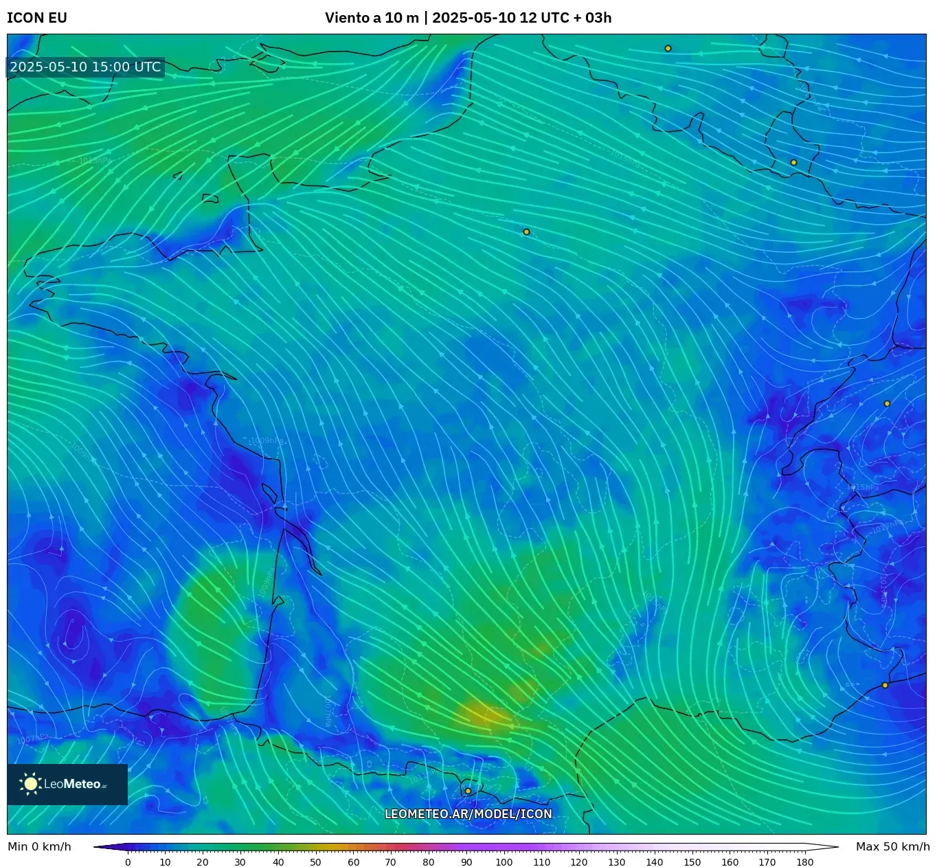 ICON - Francia, Viento a 10 m ICON - Francia, Viento a 10 m