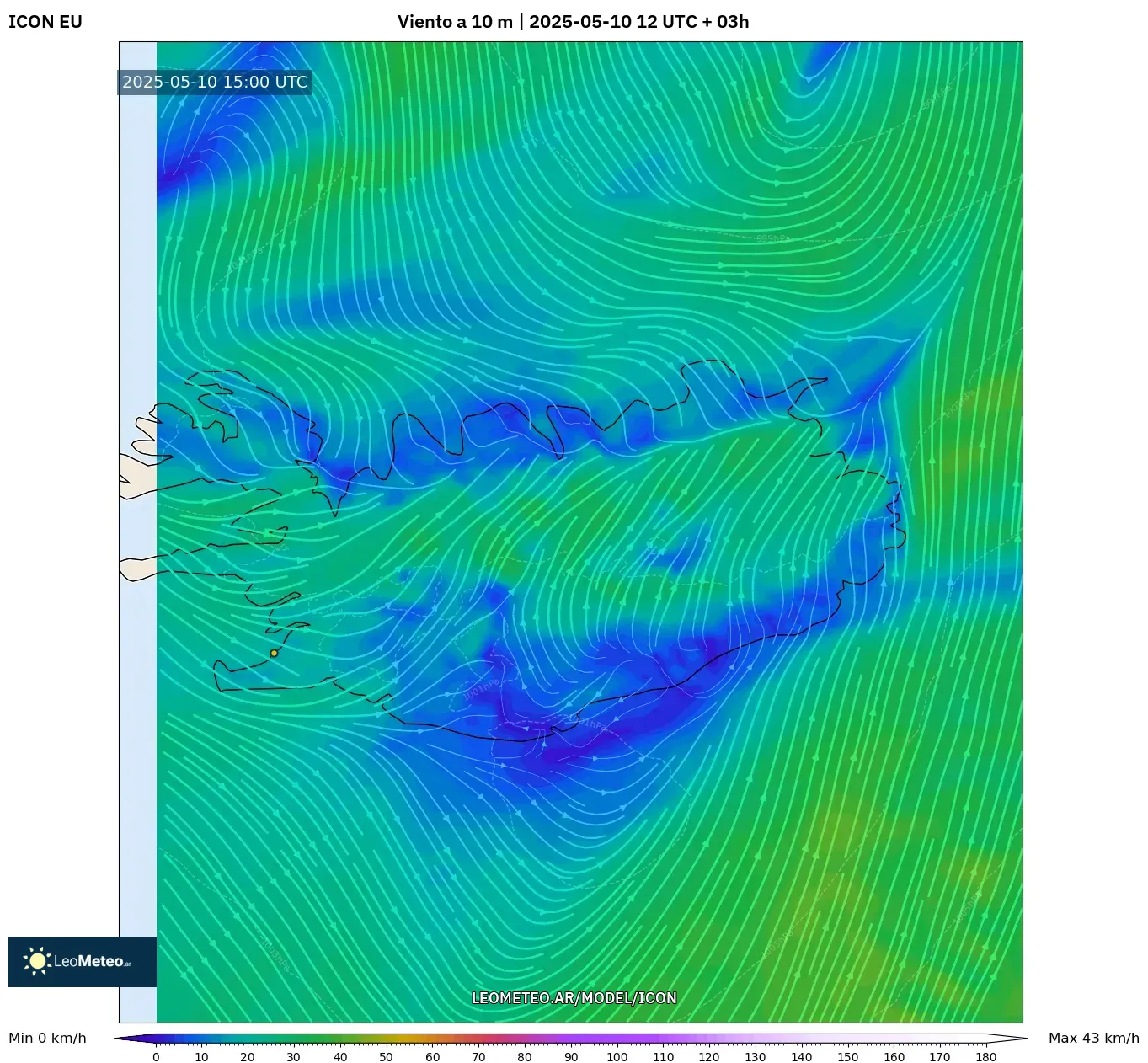 ICON - Islandia, Viento a 10 m ICON - Islandia, Viento a 10 m