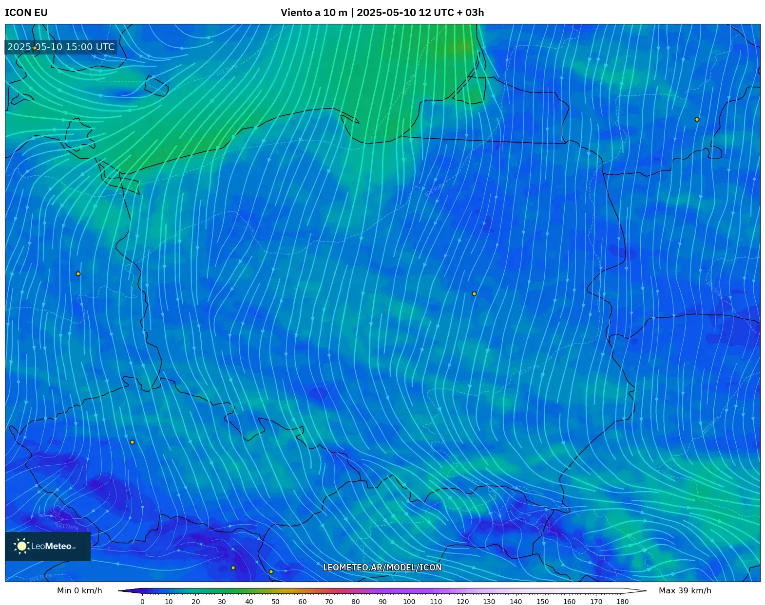 ICON - Polonia, Viento a 10 m ICON - Polonia, Viento a 10 m