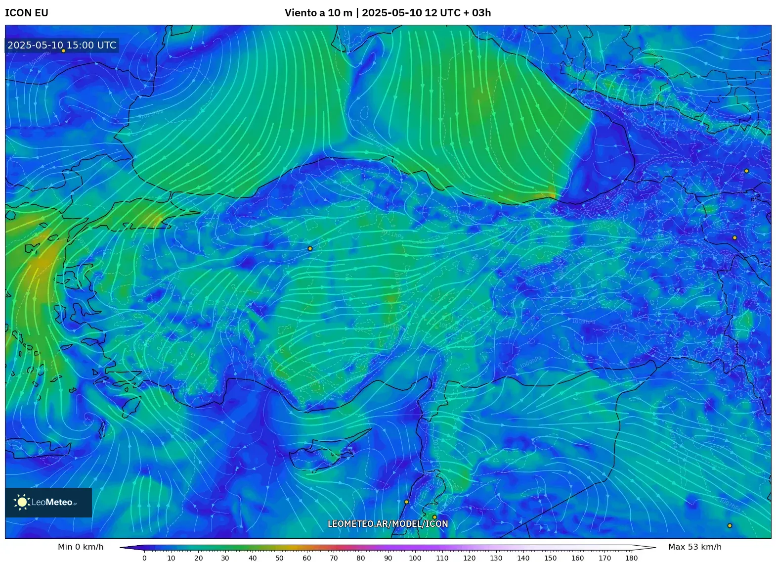 ICON - Turquía, Viento a 10 m ICON - Turquía, Viento a 10 m