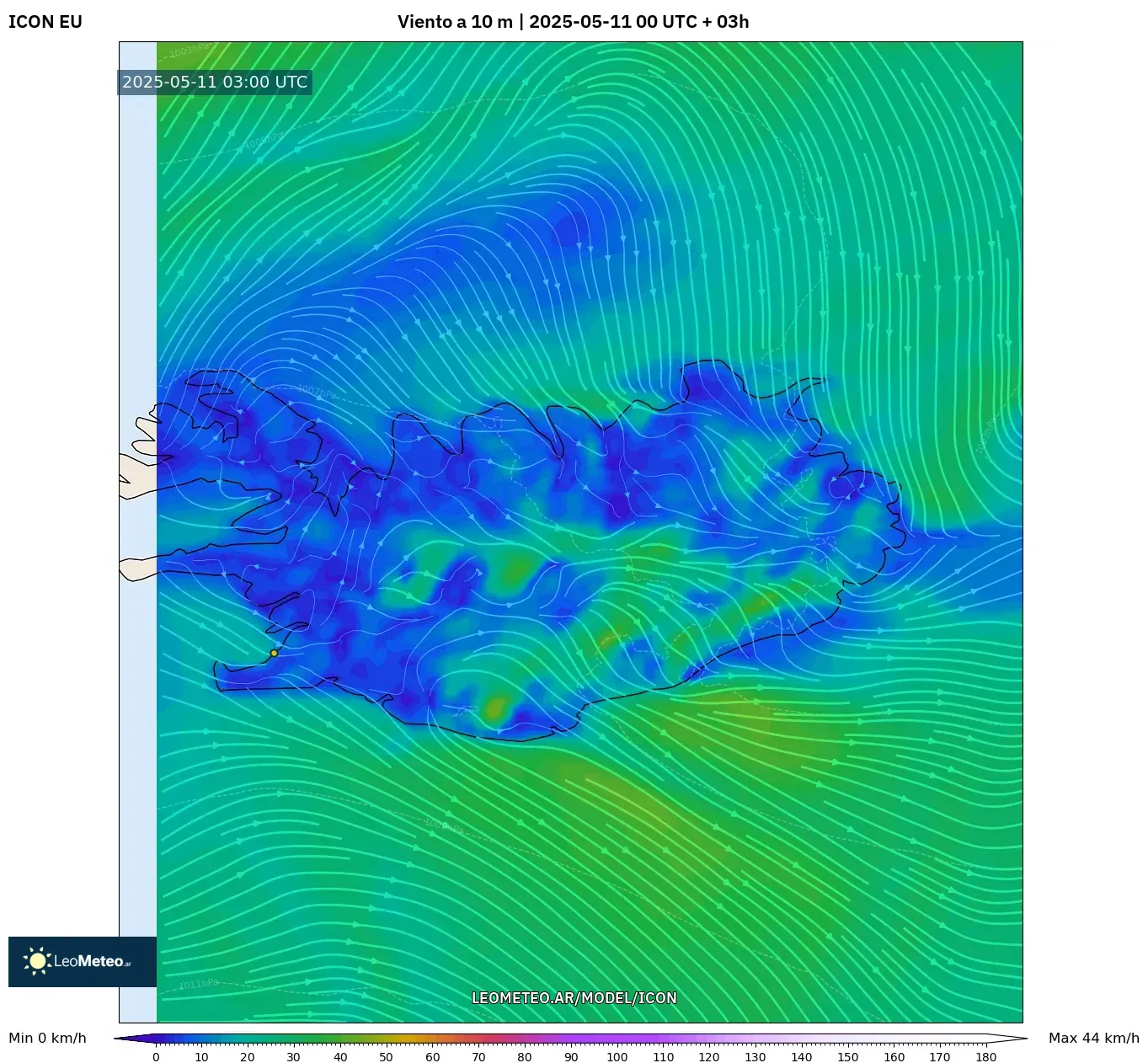 ICON - Islandia, Viento a 10 m ICON - Islandia, Viento a 10 m