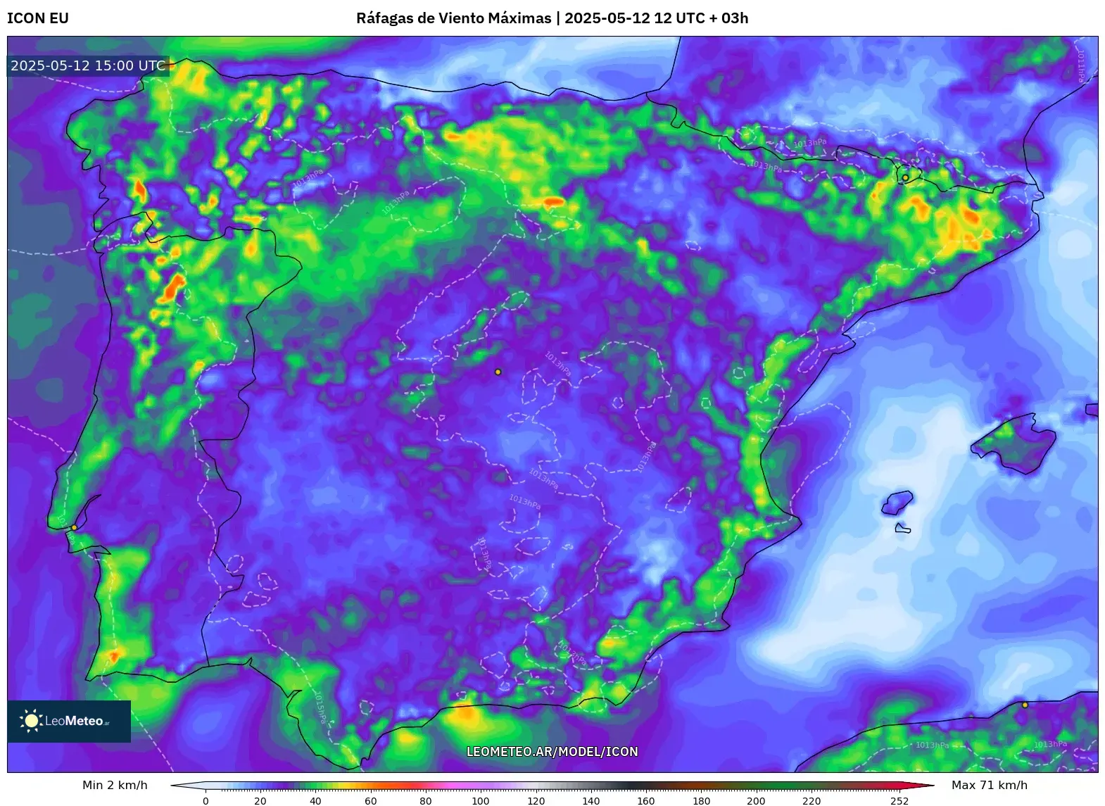 ICON - España, Ráfagas de Viento Máximas ICON - España, Ráfagas de Viento Máximas