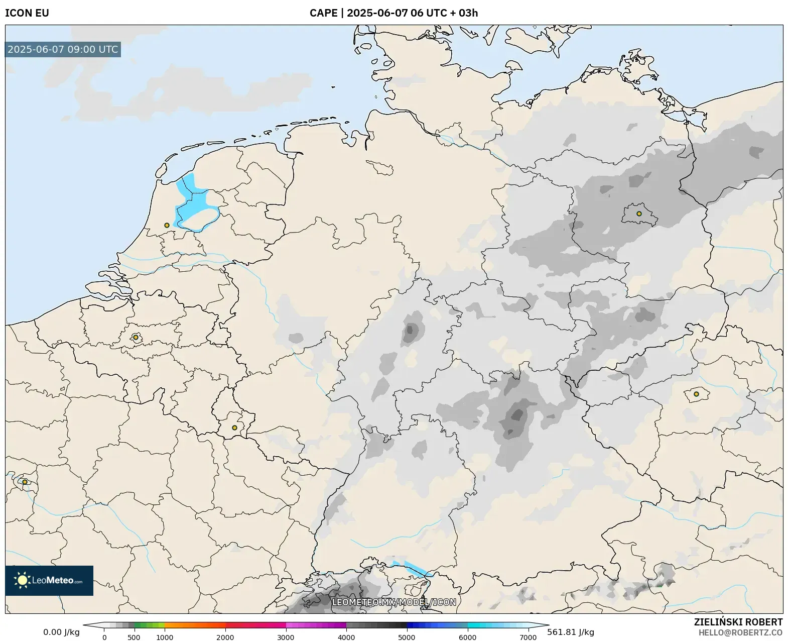 ICON model - Alemania, CAPE ICON model - Alemania, CAPE