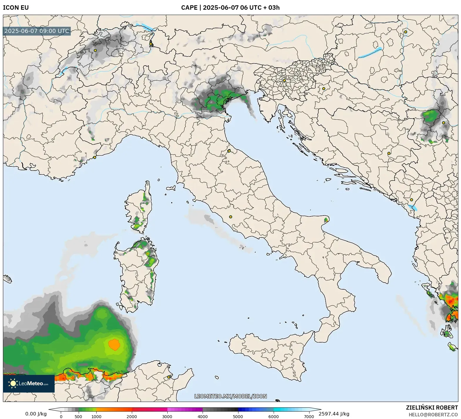 ICON model - Italia, CAPE ICON model - Italia, CAPE