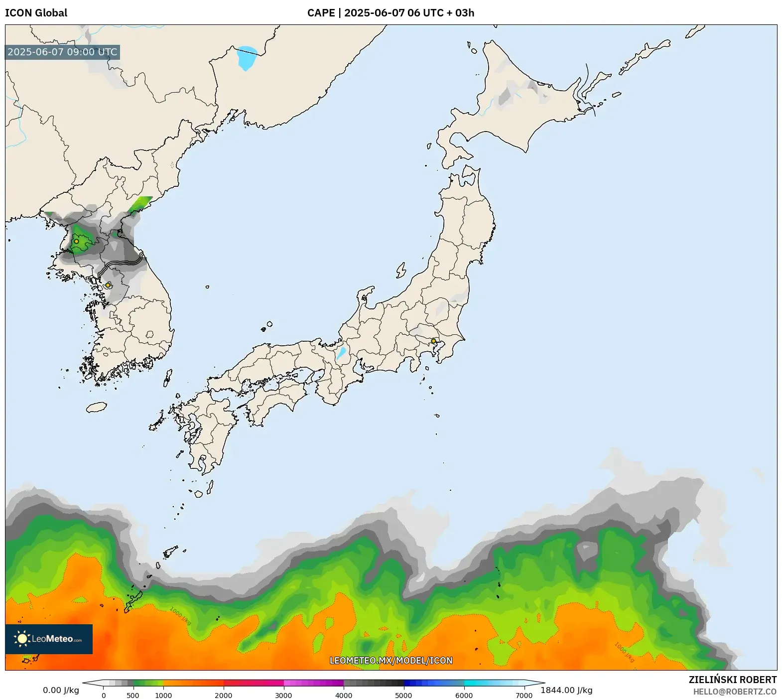 ICON model - Japón, CAPE ICON model - Japón, CAPE