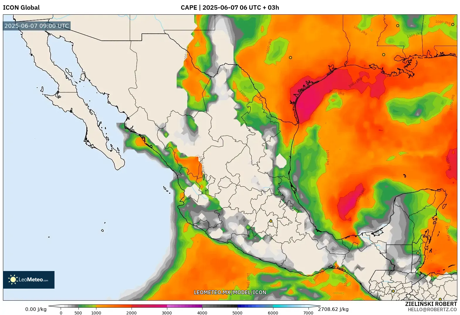 ICON model - México, CAPE ICON model - México, CAPE