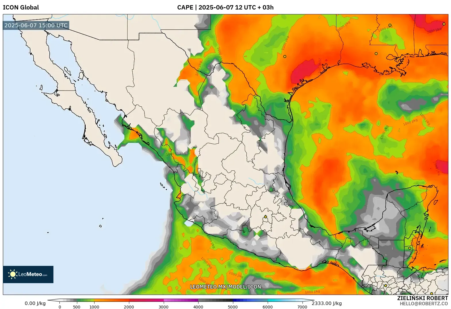 ICON model - México, CAPE ICON model - México, CAPE