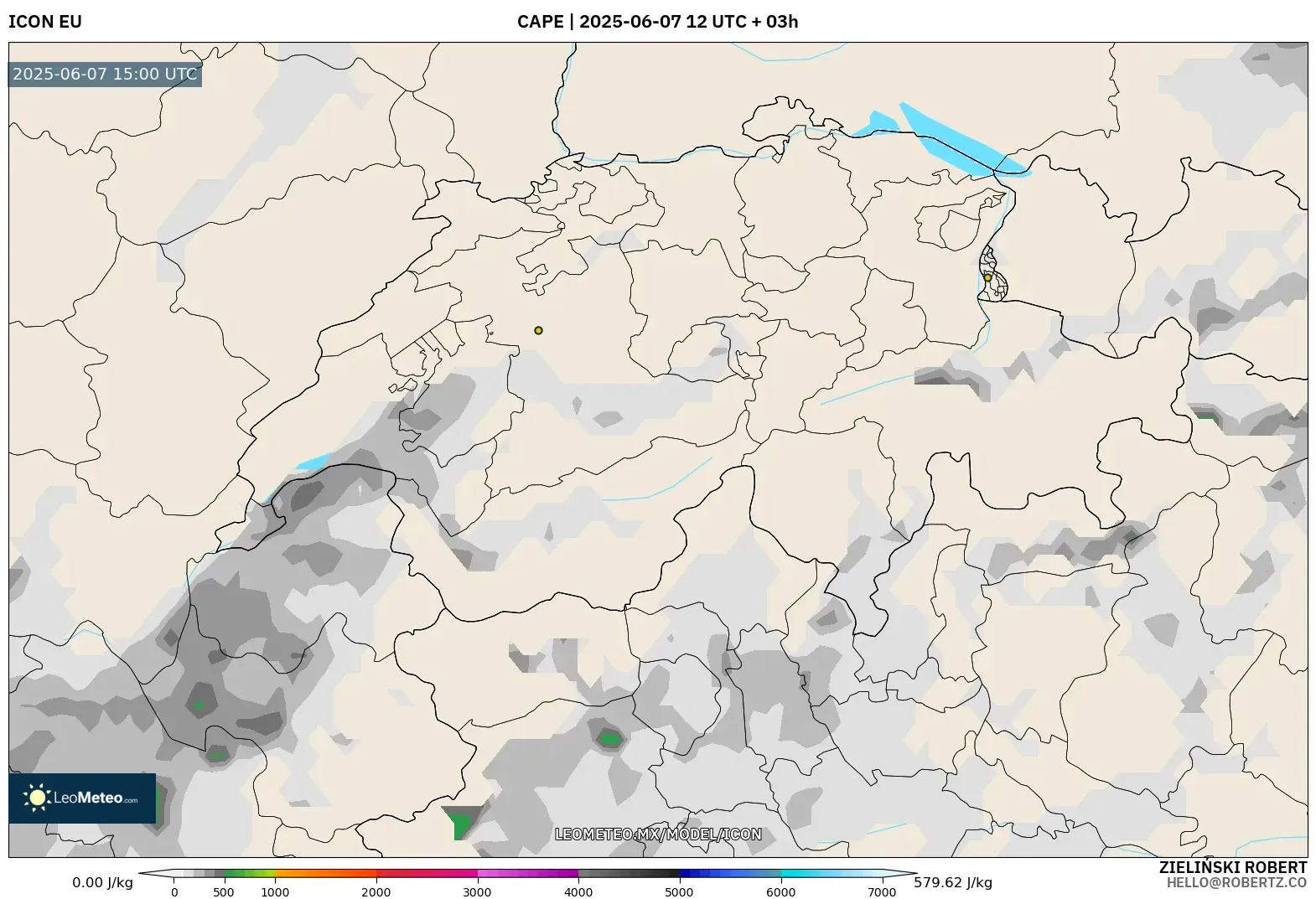 ICON model - Suiza, CAPE ICON model - Suiza, CAPE