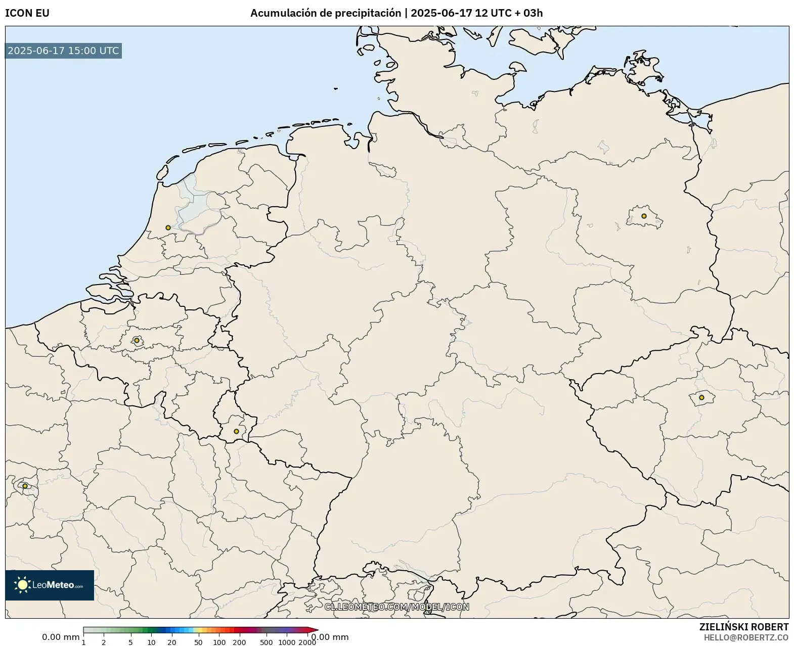 ICON model - Alemania, Acumulación de precipitación ICON model - Alemania, Acumulación de precipitación