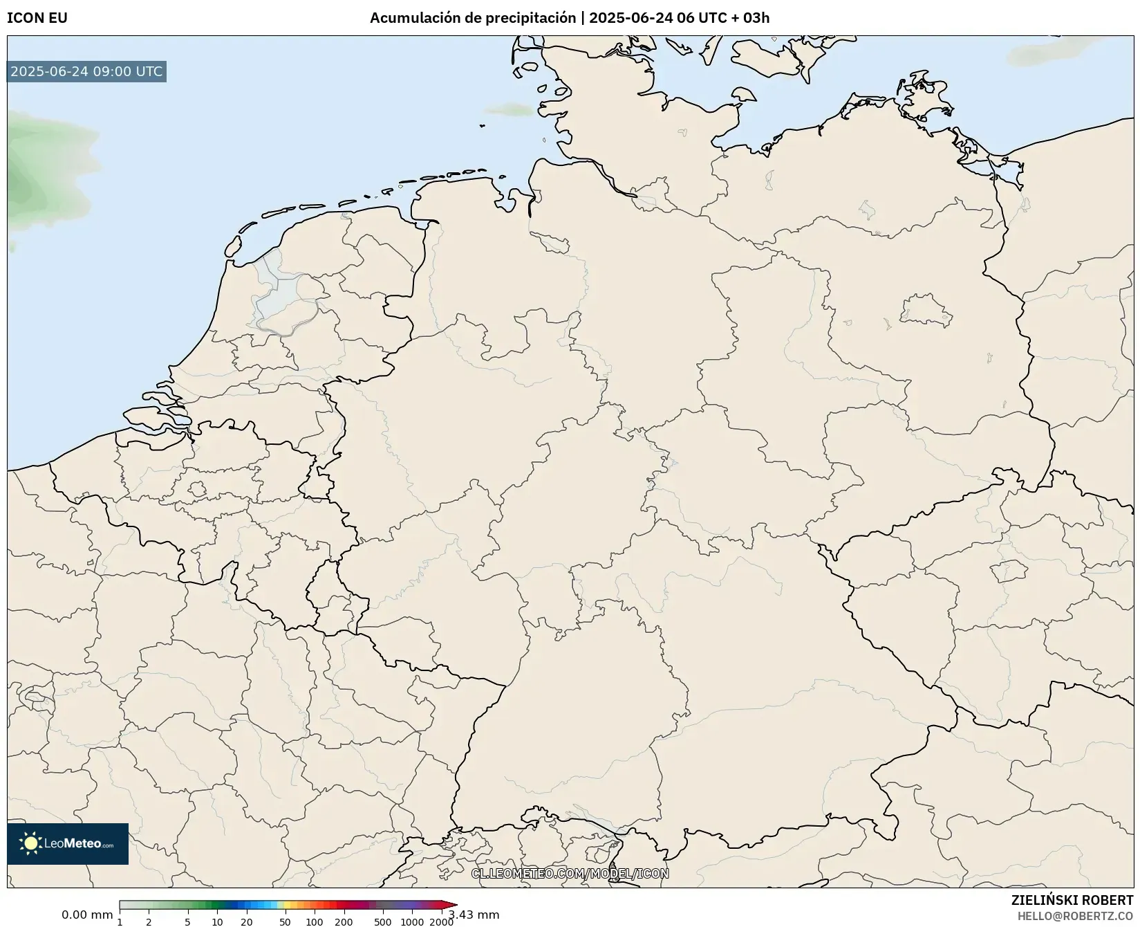 ICON model - Alemania, Acumulación de precipitación ICON model - Alemania, Acumulación de precipitación