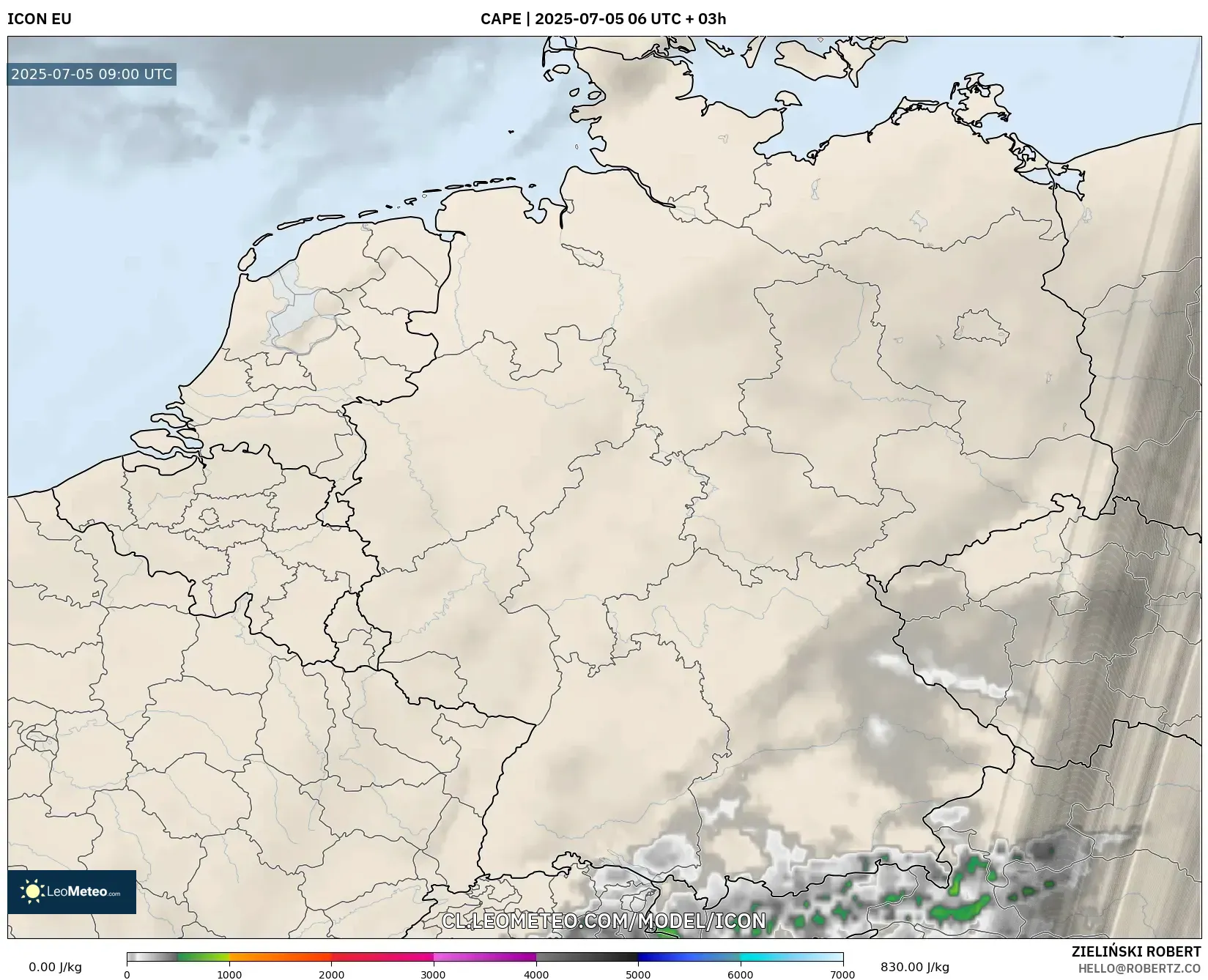 ICON model - Alemania, CAPE ICON model - Alemania, CAPE