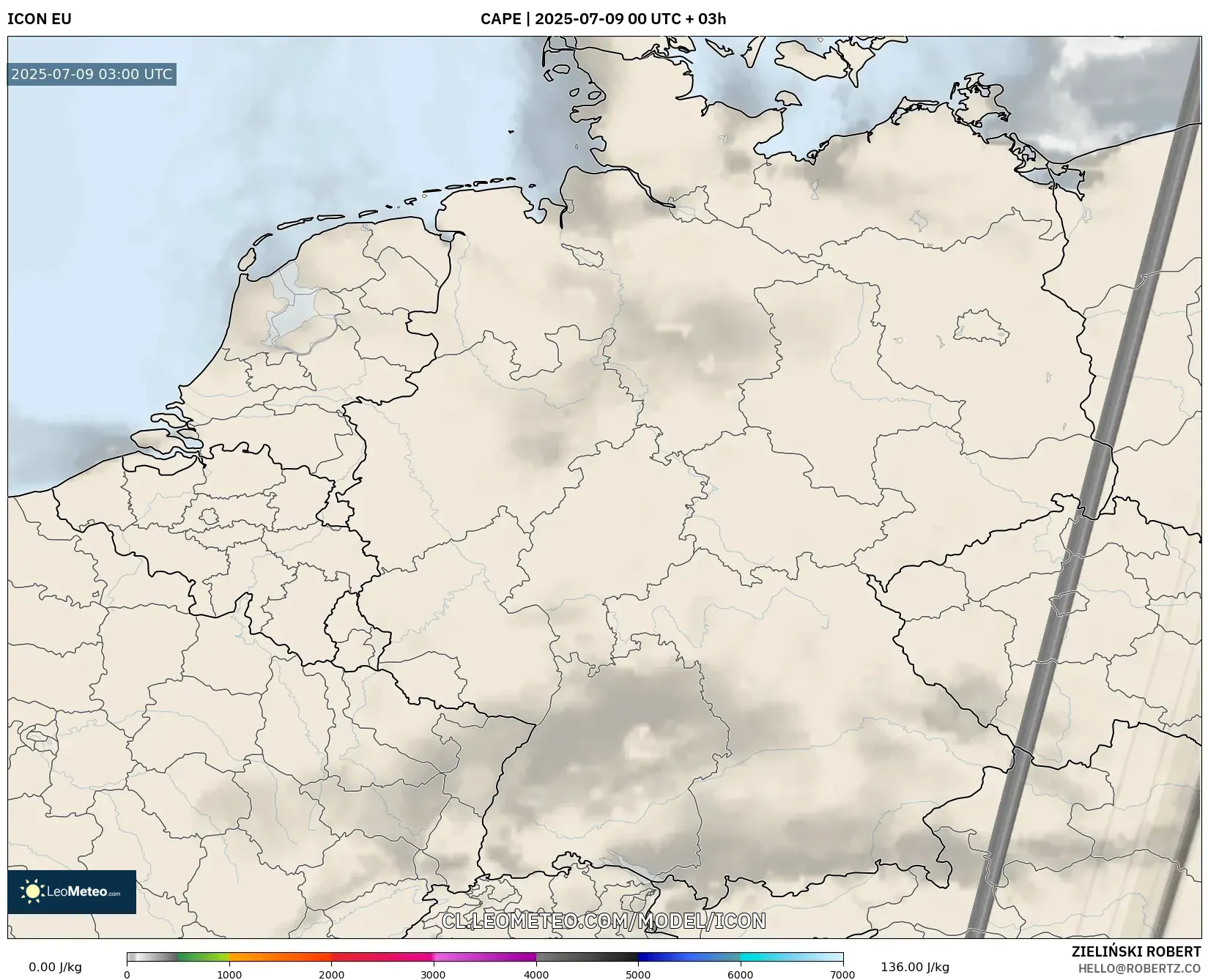 ICON model - Alemania, CAPE ICON model - Alemania, CAPE