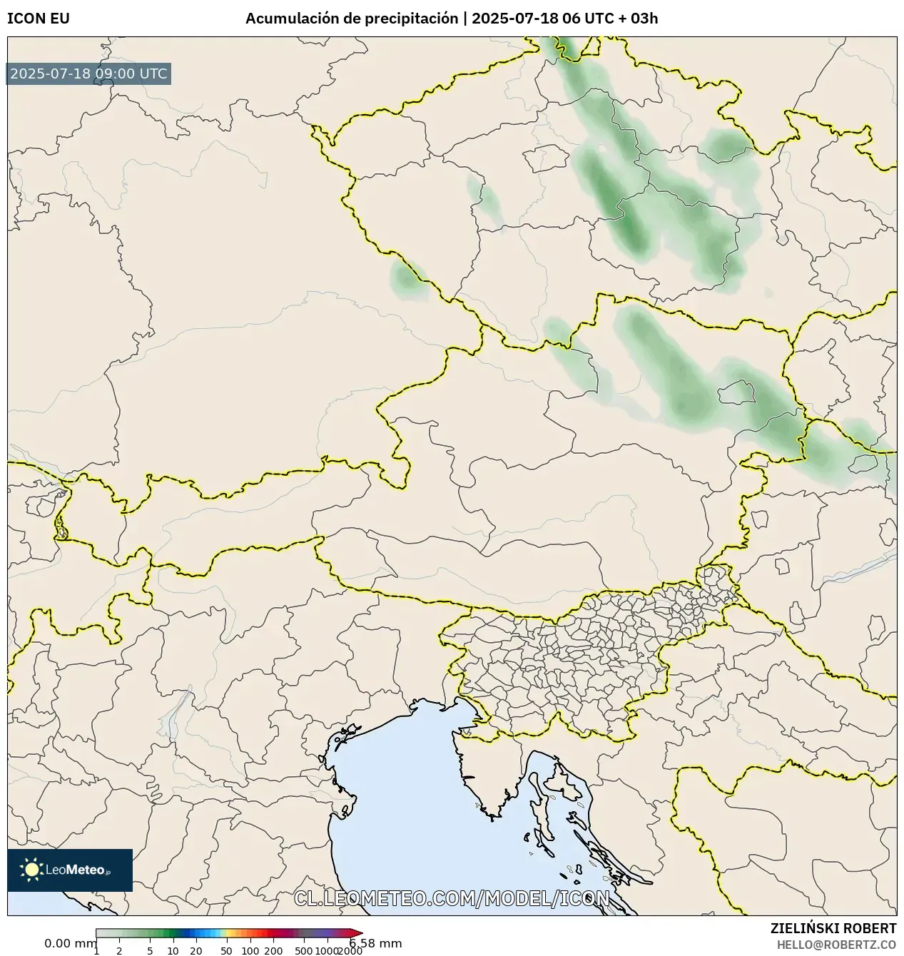 ICON model - Austria, Acumulación de precipitación