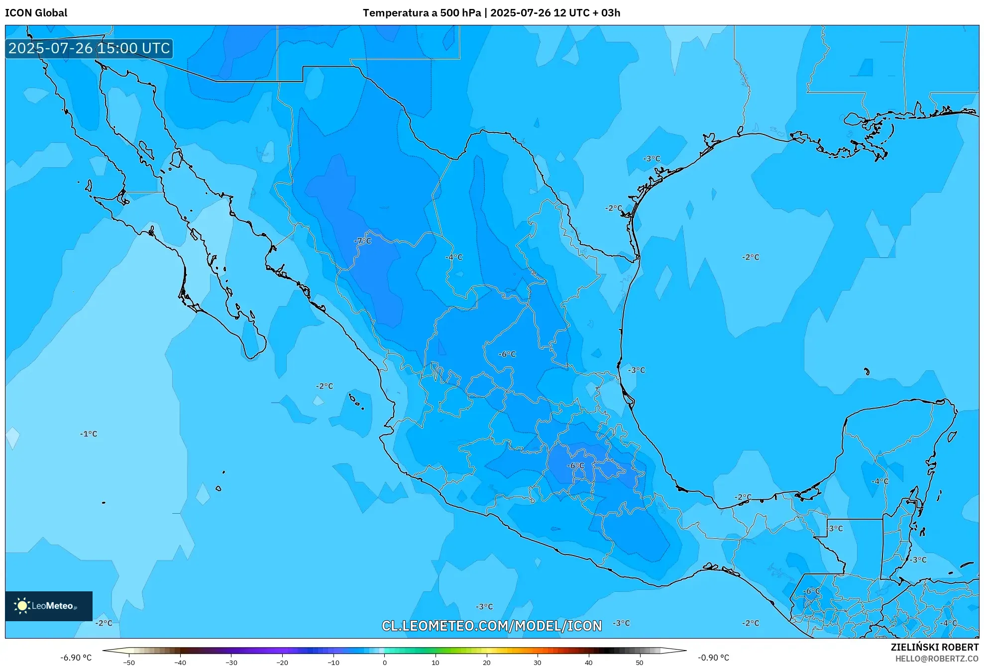 ICON model - México, Temperatura a 500 hPa