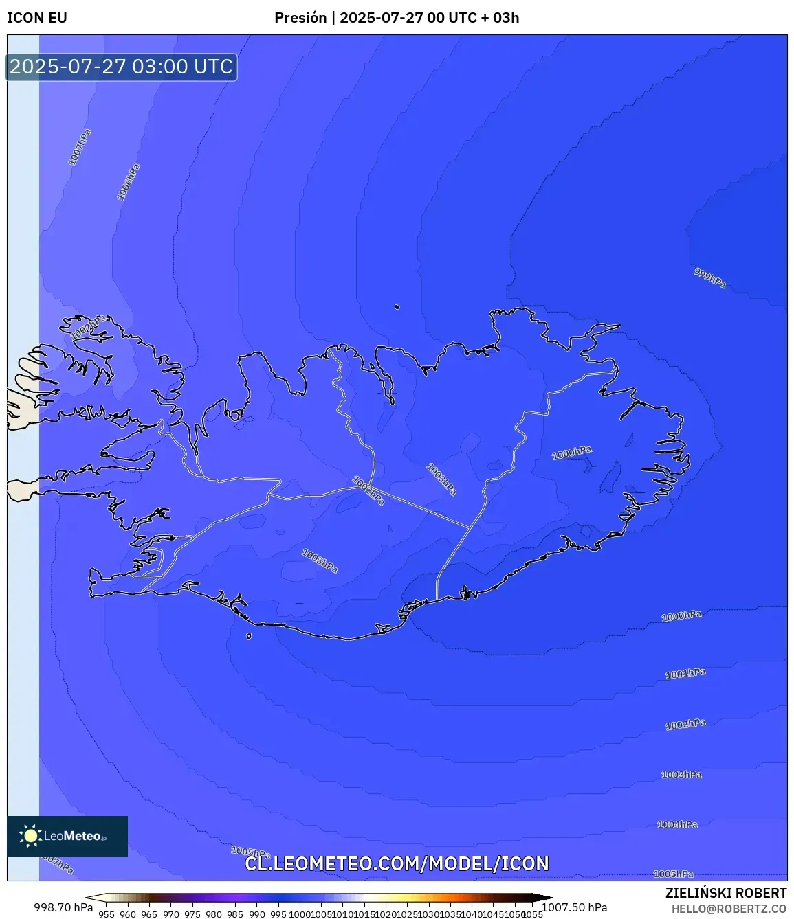 ICON model - Islandia, Presión ICON model - Islandia, Presión