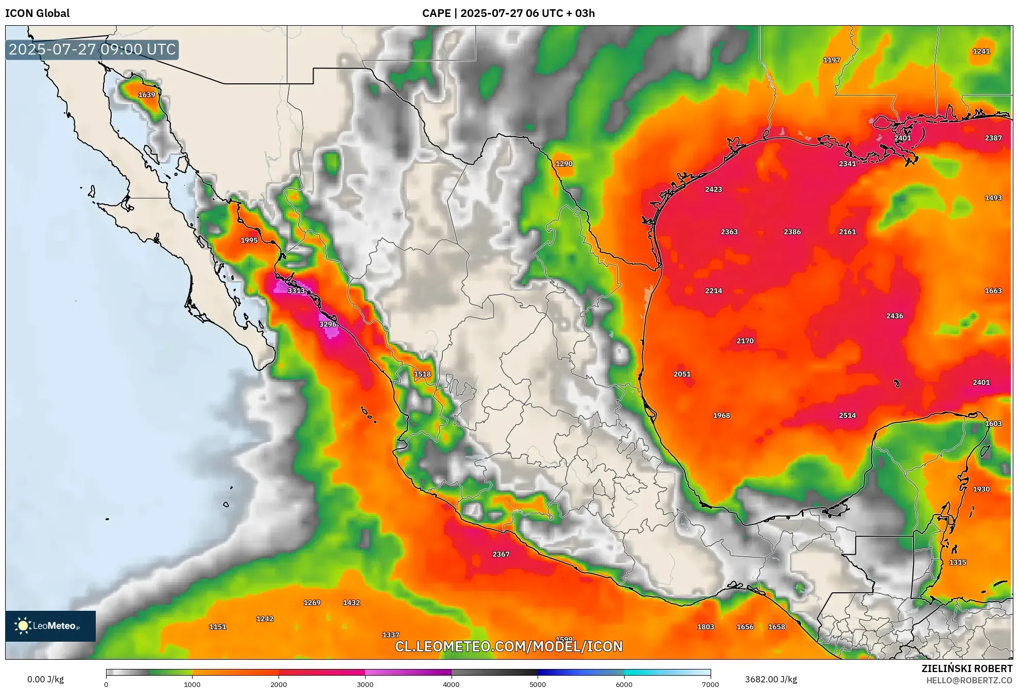 ICON model - México, CAPE ICON model - México, CAPE