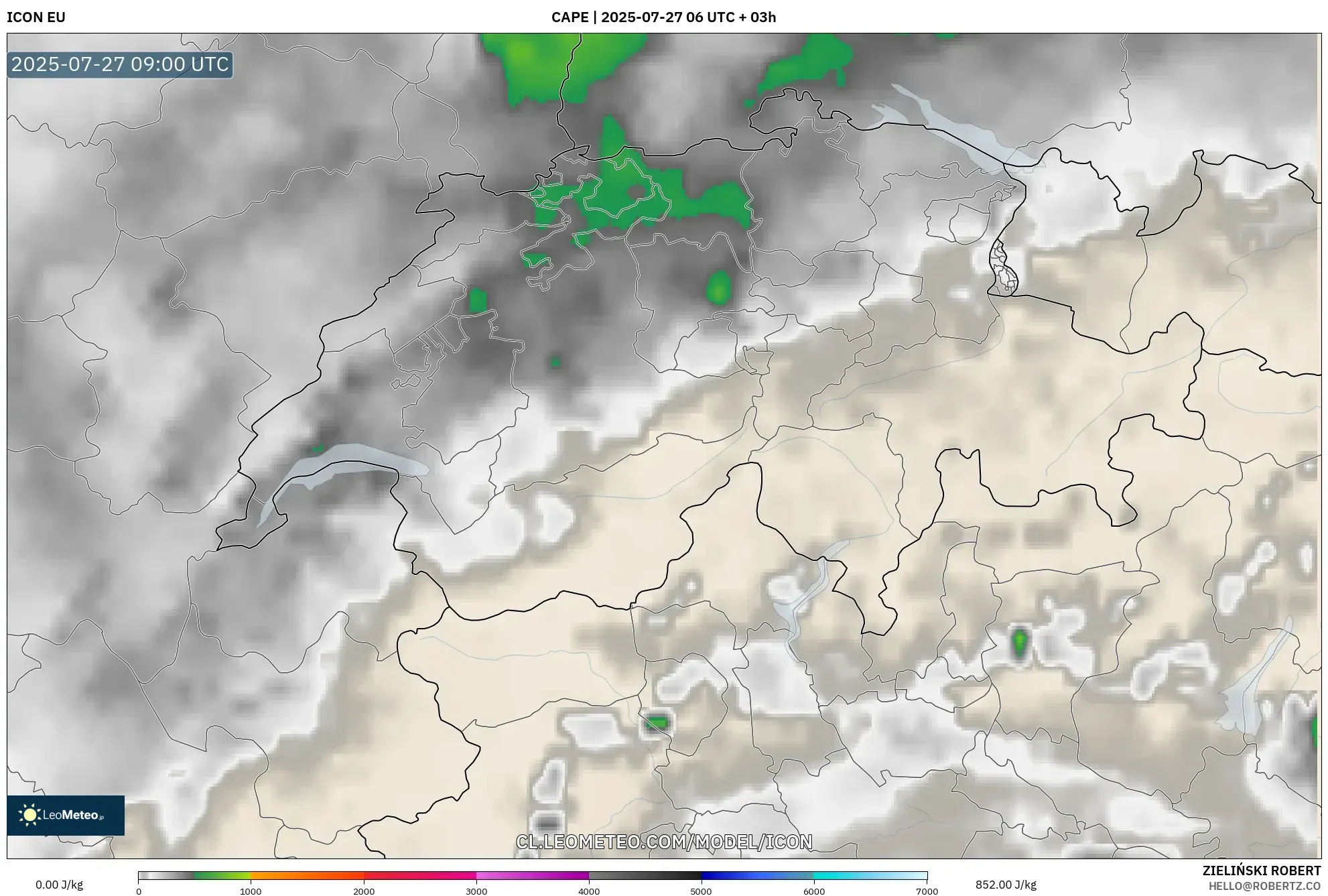 ICON model - Suiza, CAPE ICON model - Suiza, CAPE