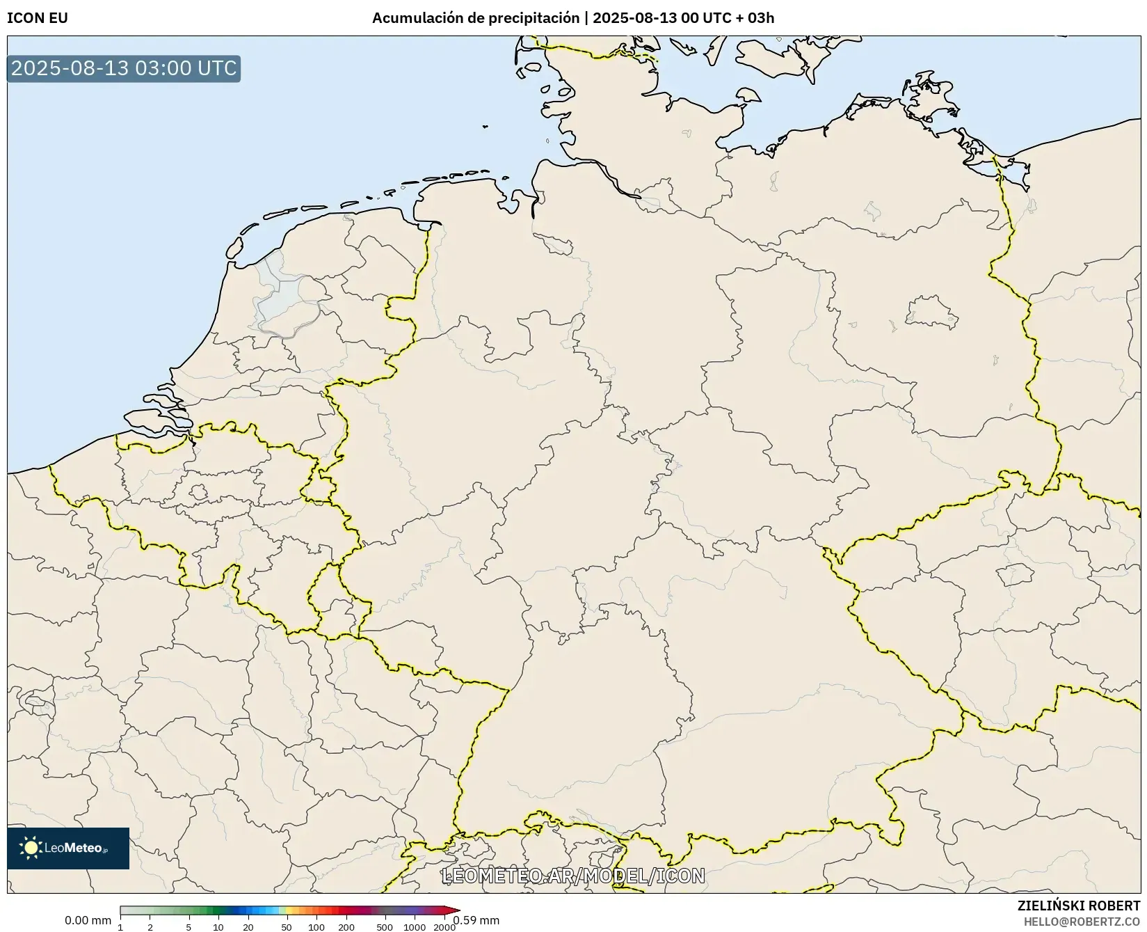 ICON model - Alemania, Acumulación de precipitación