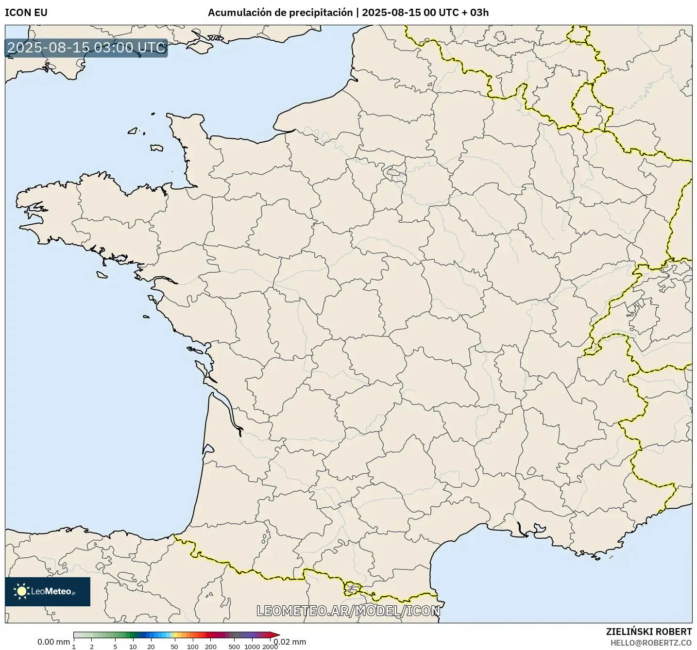 ICON model - Francia, Acumulación de precipitación