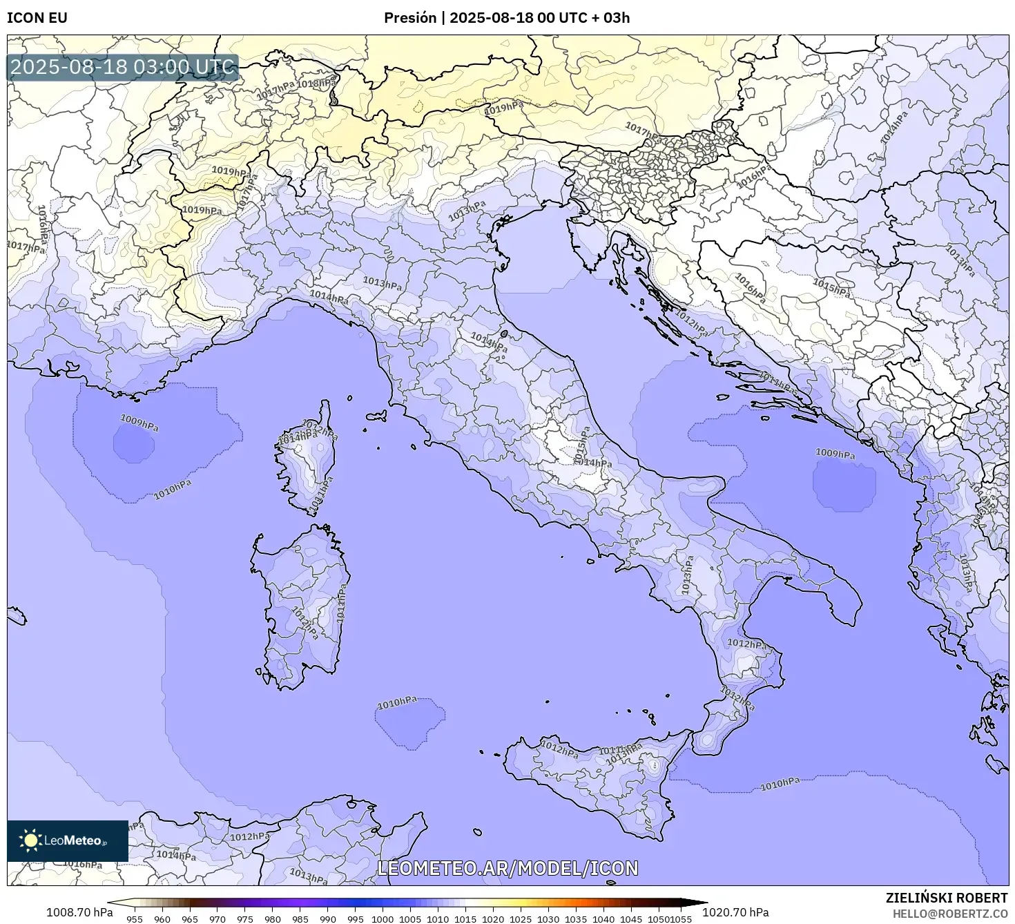 ICON model - Italia, Presión