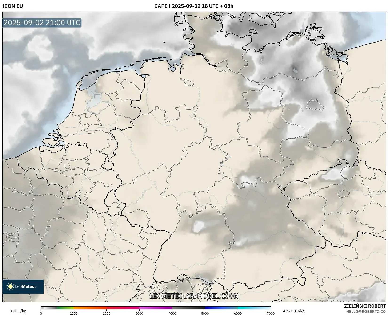 ICON model - Alemania, CAPE ICON model - Alemania, CAPE